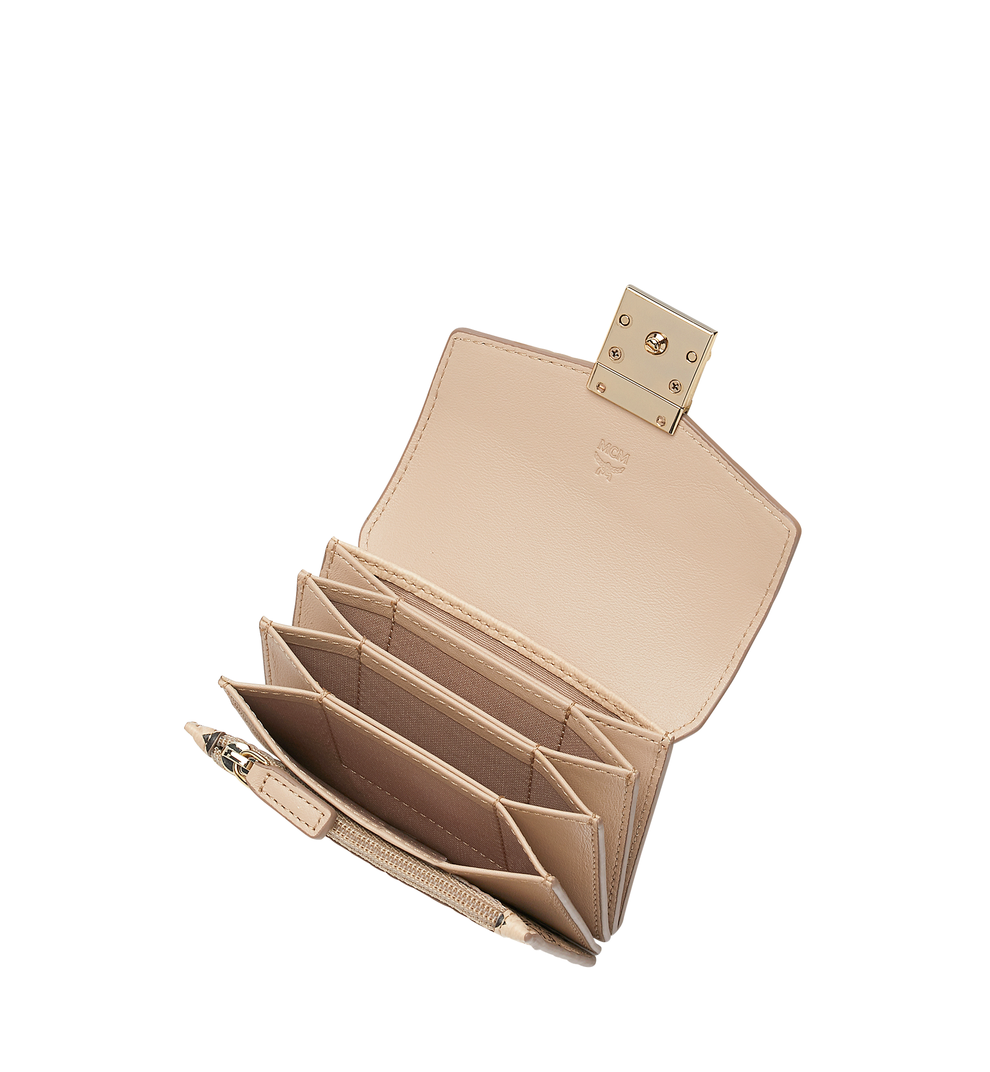 MCM Tracy Accordion Card Case in Visetos Beige MYA8SPA14IG001 Alternate View 3