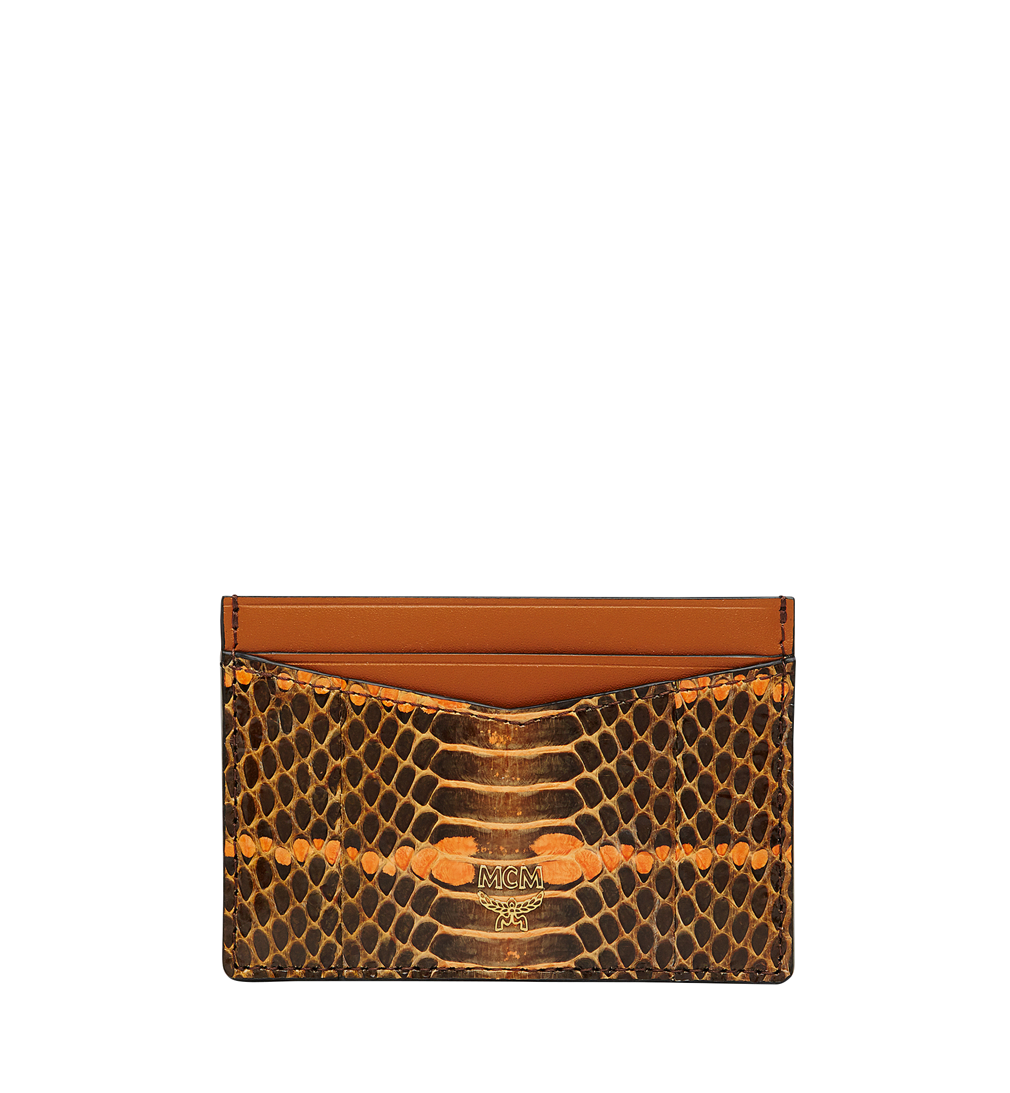 MCM Tracy Card Case in Exotic Leather ORANGE MYA8SPA27OR001 Alternate View 1