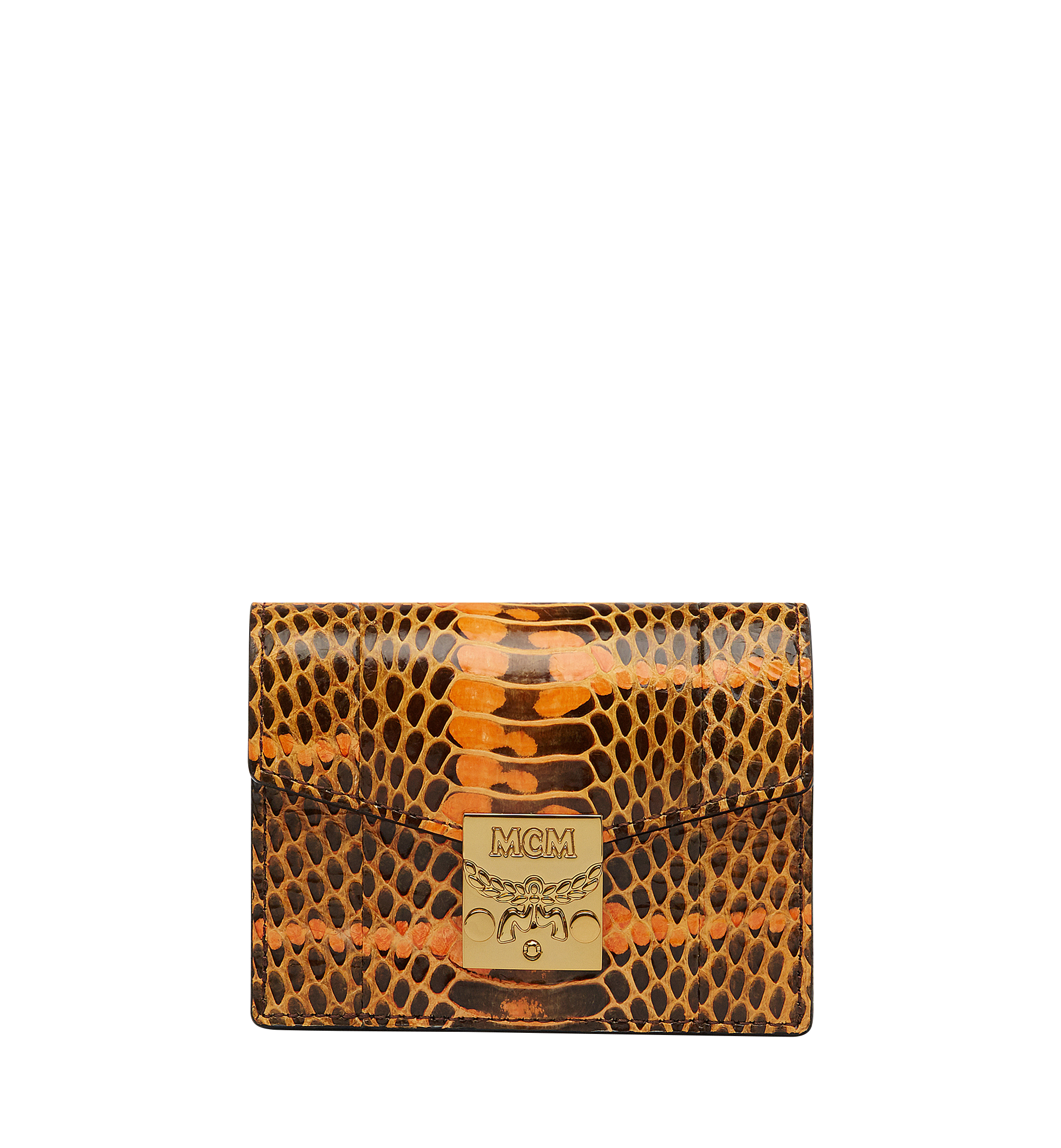 MCM Étui à cartes accordéon Tracy en cuir exotique ORANGE MYA8SPA75OR001 Plus de photos 1