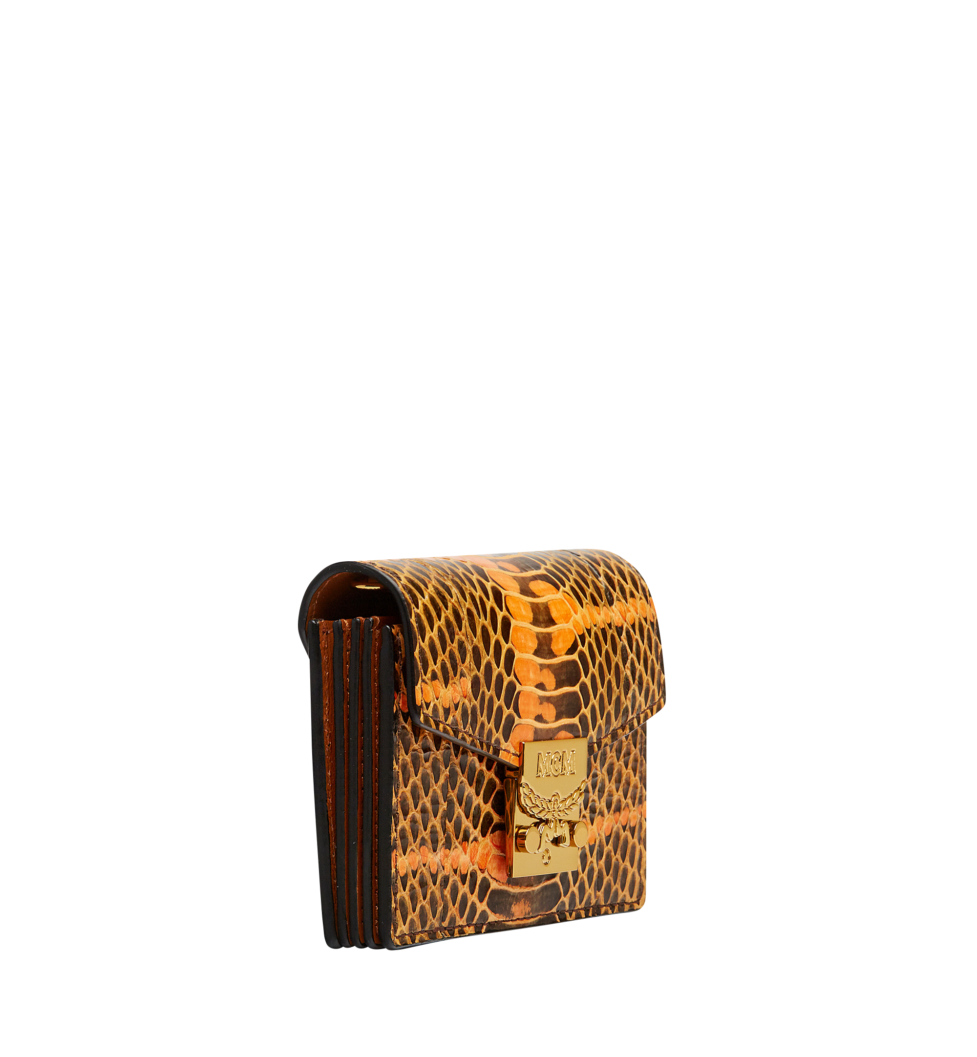 MCM Étui à cartes accordéon Tracy en cuir exotique ORANGE MYA8SPA75OR001 Plus de photos 1