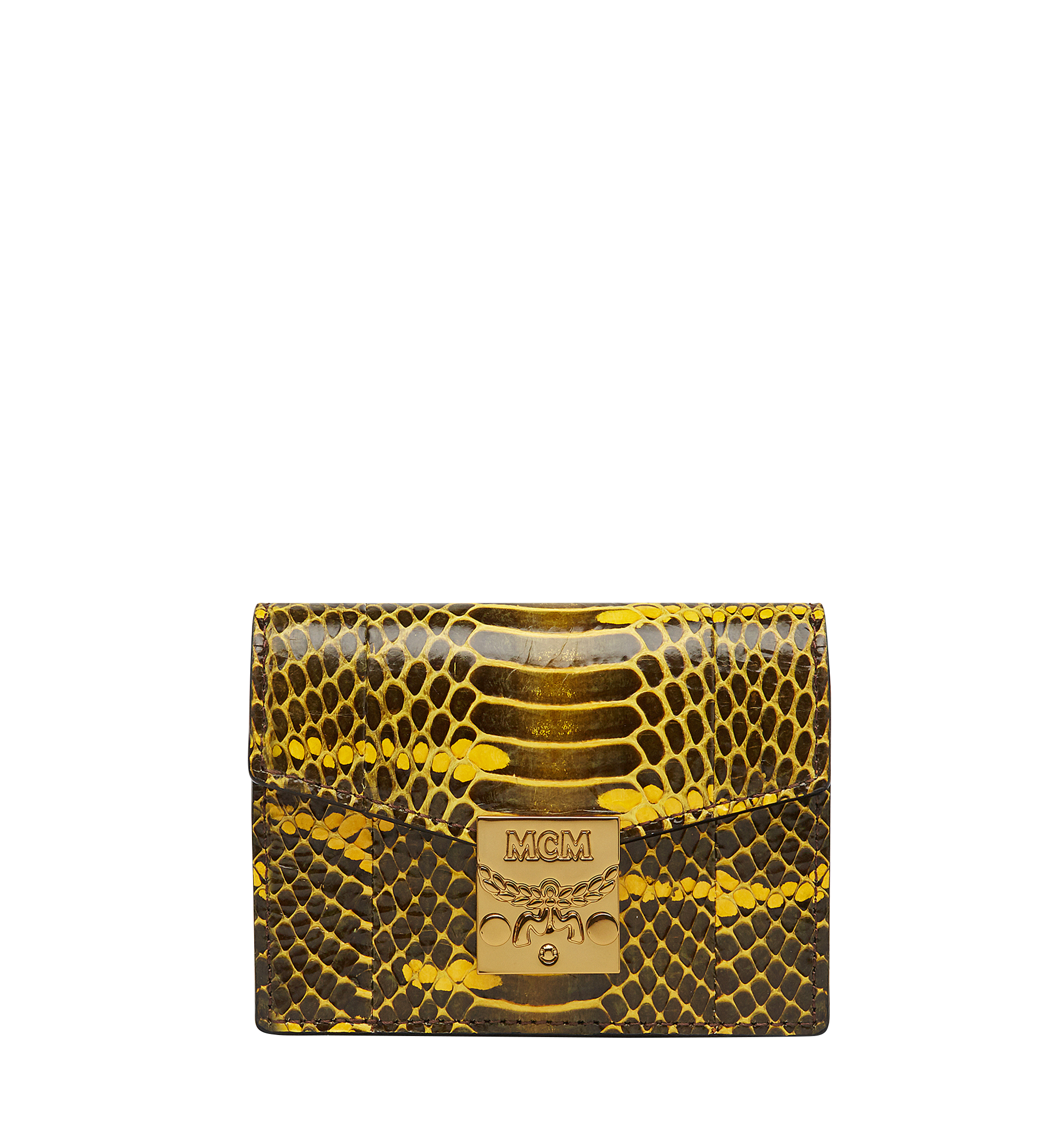 MCM Tracy Accordion Card Case in Exotic Leather Yellow MYA8SPA75YW001 Alternate View 1