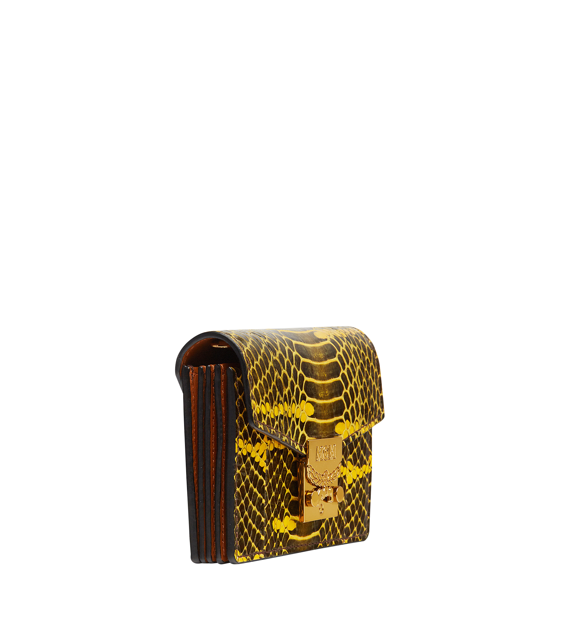MCM Tracy Accordion Card Case in Exotic Leather Yellow MYA8SPA75YW001 Alternate View 1