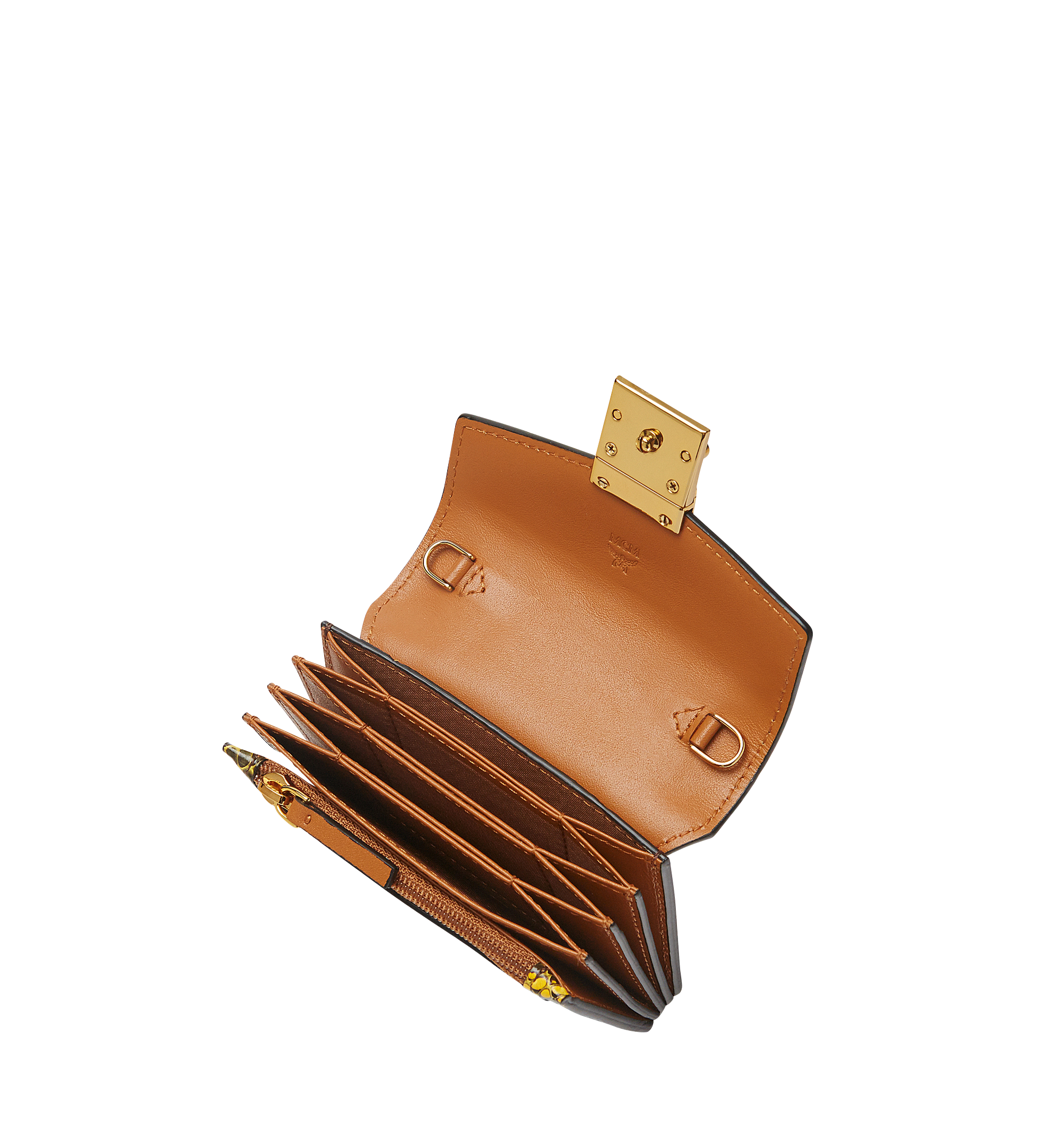 MCM Tracy Accordion Card Case in Exotic Leather Yellow MYA8SPA75YW001 Alternate View 3
