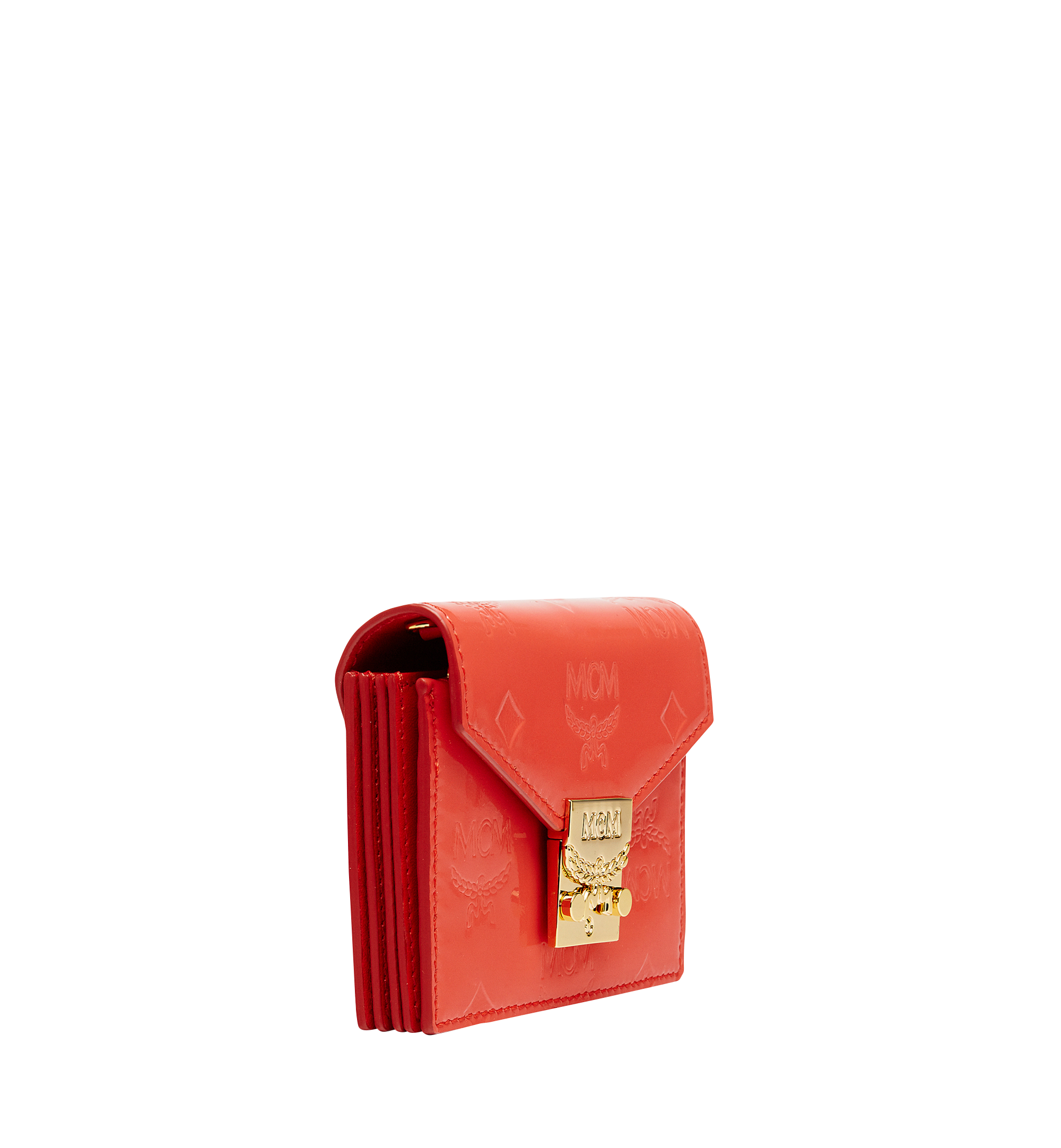 MCM Tracy Accordion Card Case in Monogram Leather Orange MYA8SPA85OG001 Alternate View 1