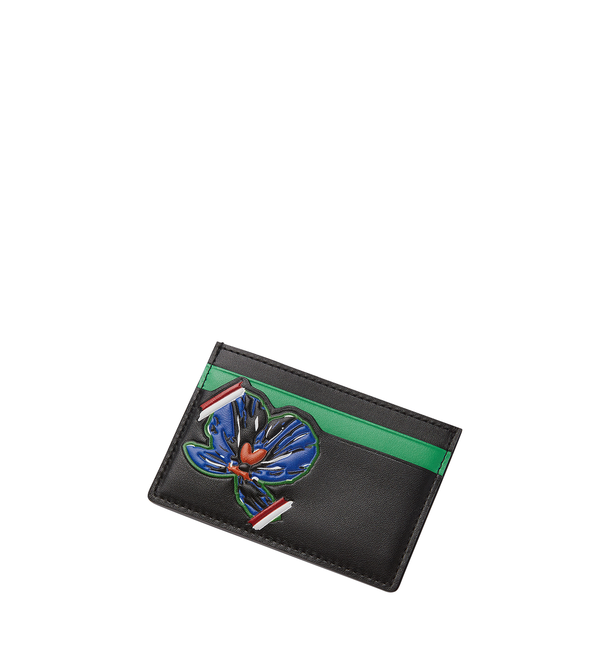 MCM Victory Flower Card Case in Leather Black MYA8SSE09BK001 Alternate View 3