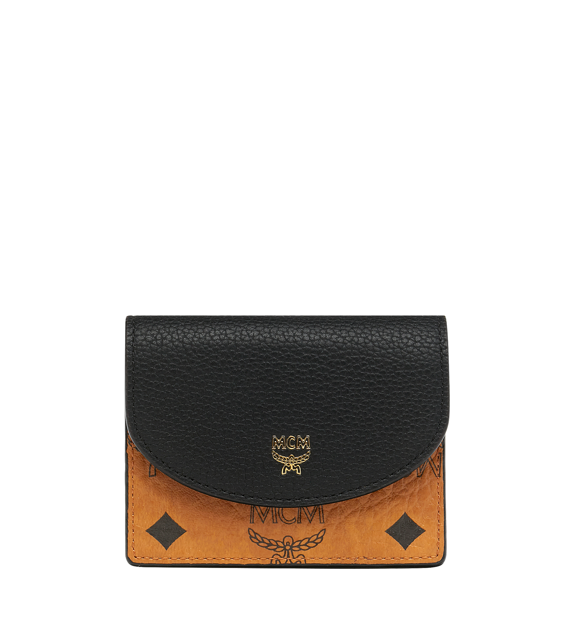 MCM Accordion Card Case in Visetos Colorblock Leather Black MYA8SVI08BK001 Alternate View 1