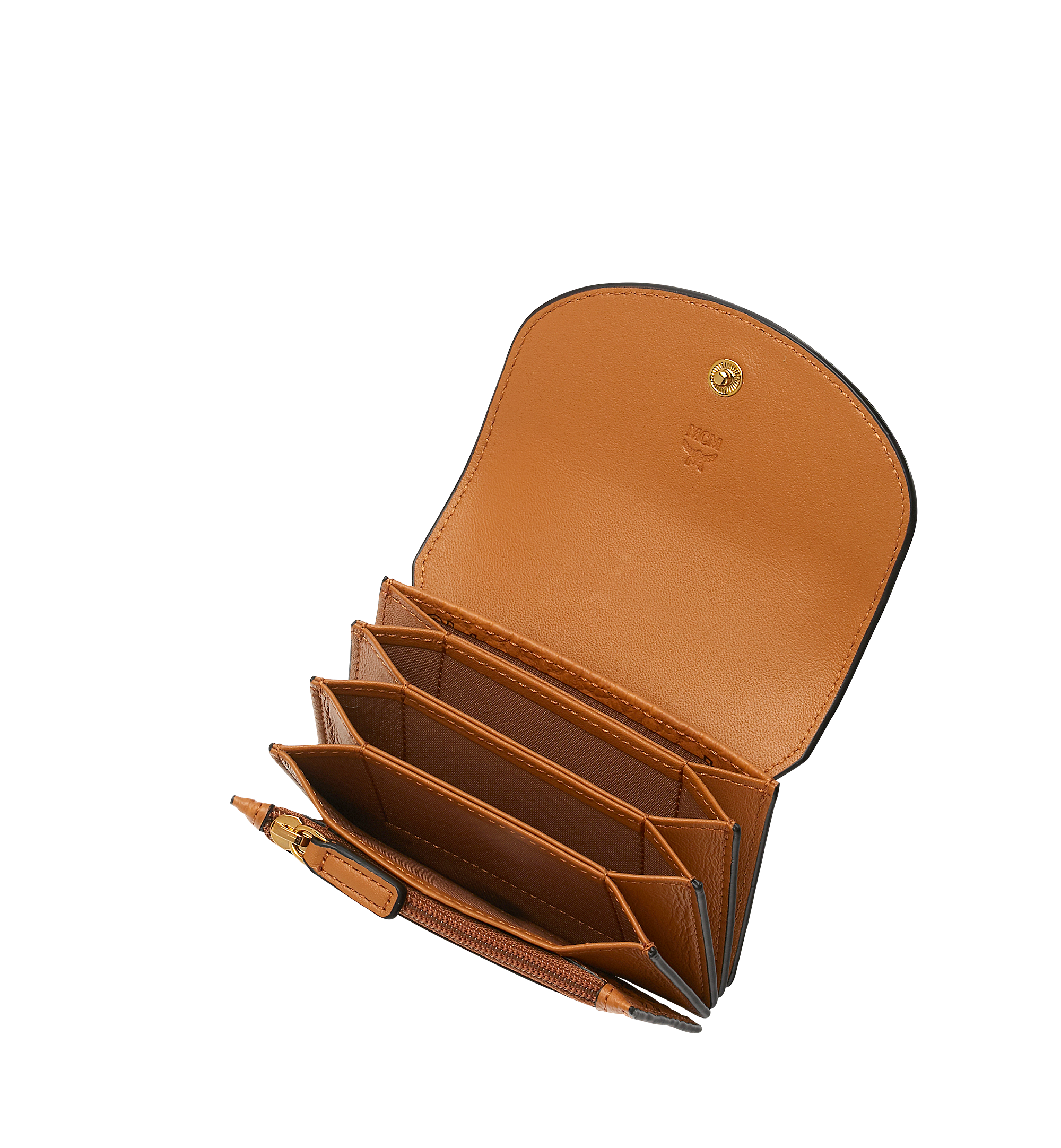 MCM Accordion Card Case in Visetos Colorblock Leather Black MYA8SVI08BK001 Alternate View 3