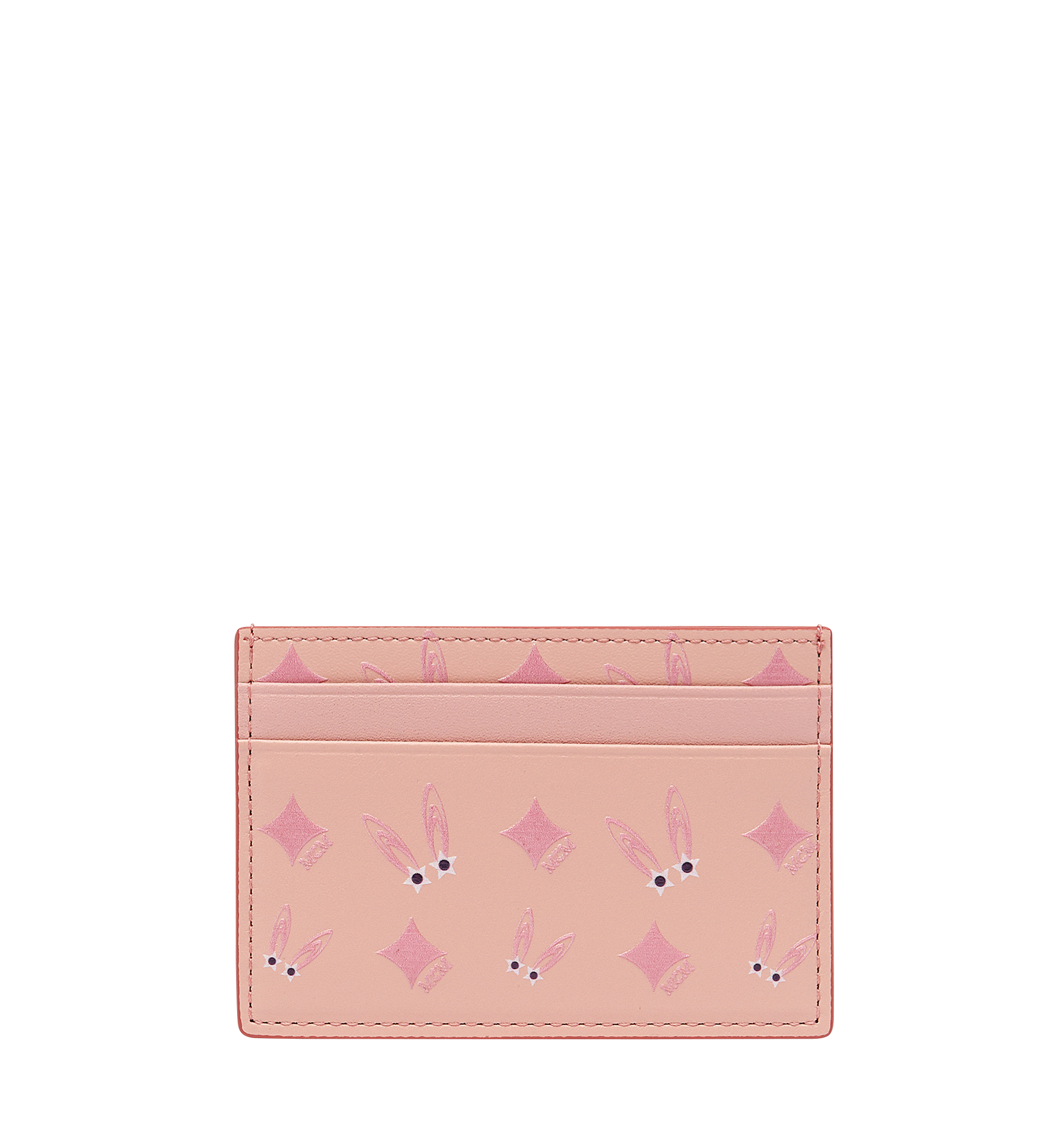 MCM Rabbit Tarot Diamond Card Case in Leather Pink MYA8SXL26PV001 Alternate View 1