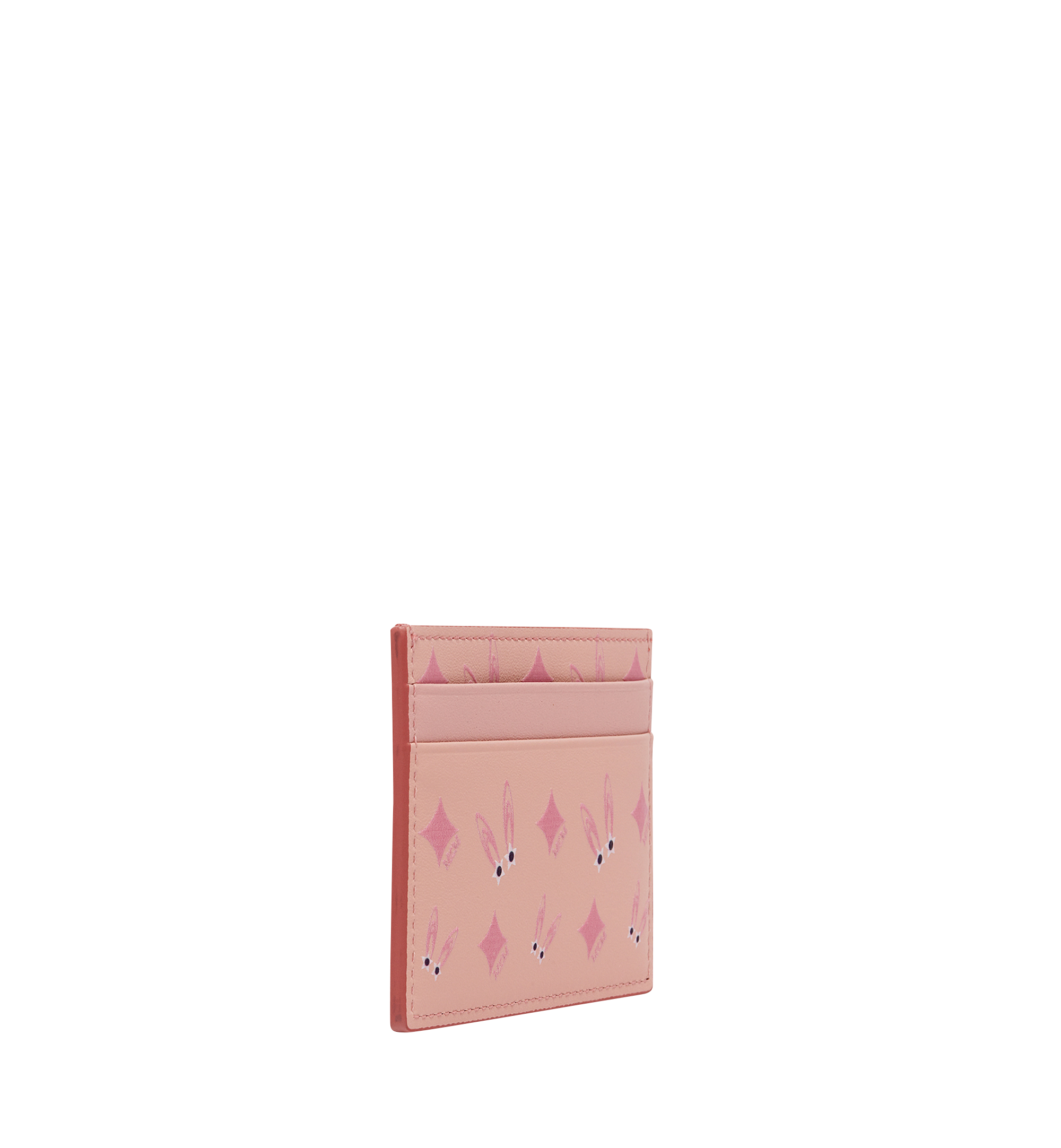 MCM Rabbit Tarot Diamond Card Case in Leather Pink MYA8SXL26PV001 Alternate View 1