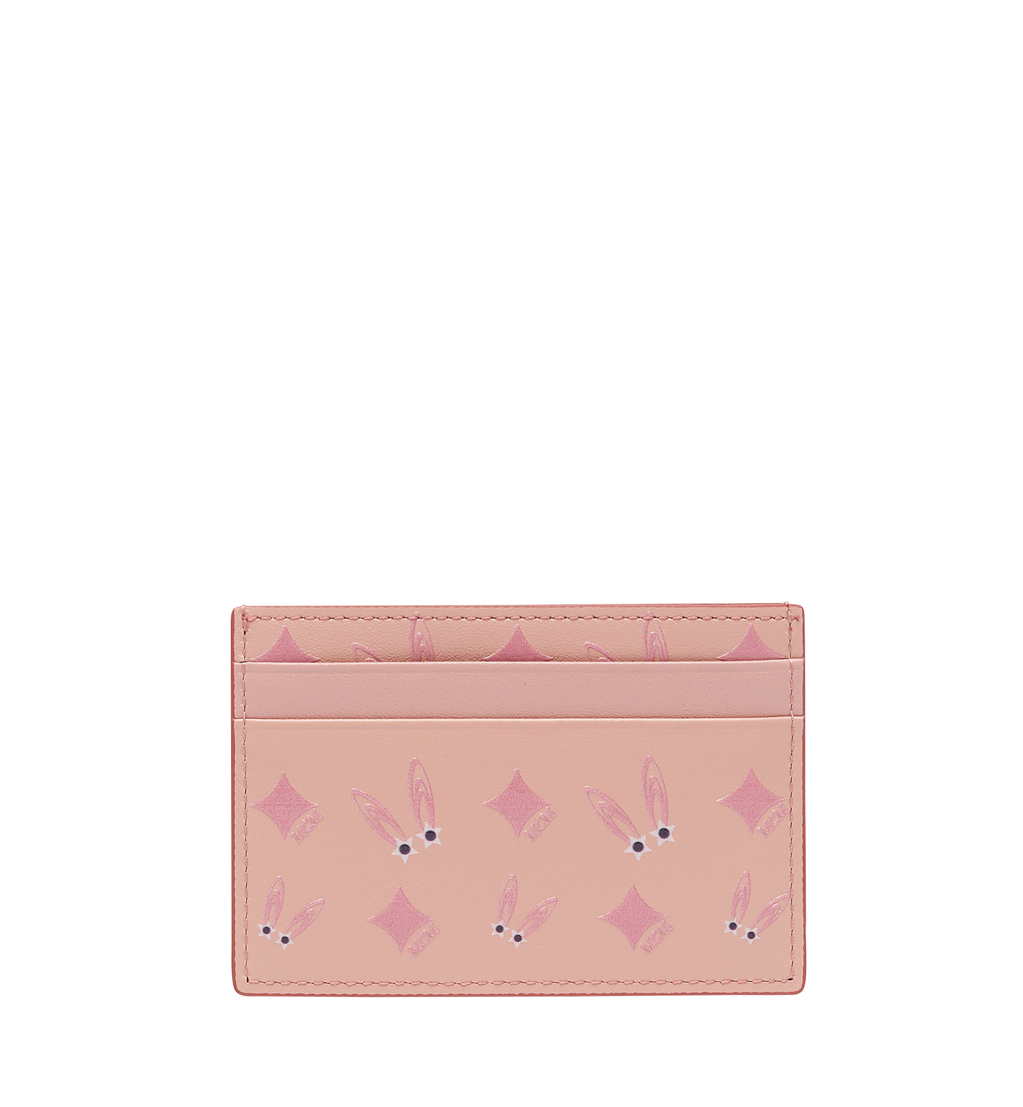 MCM Rabbit Tarot Diamond Card Case in Leather Pink MYA8SXL26PV001 Alternate View 2