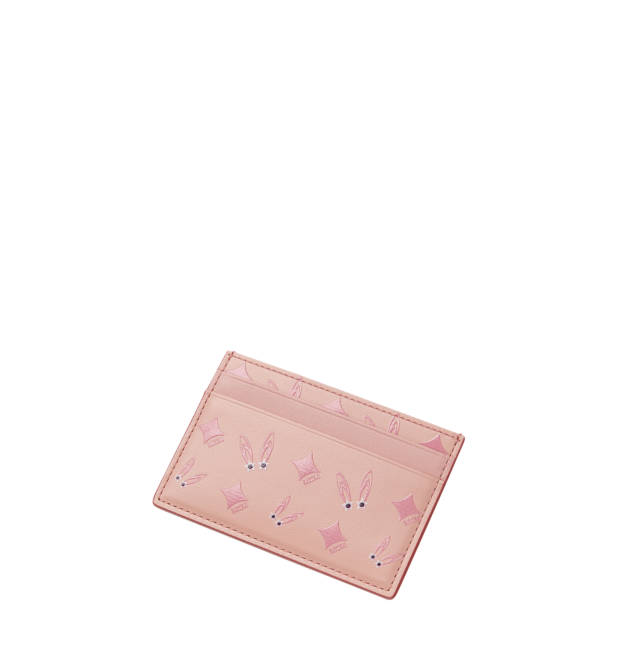MCM Rabbit Tarot Diamond Card Case in Leather Pink MYA8SXL26PV001 Alternate View 3