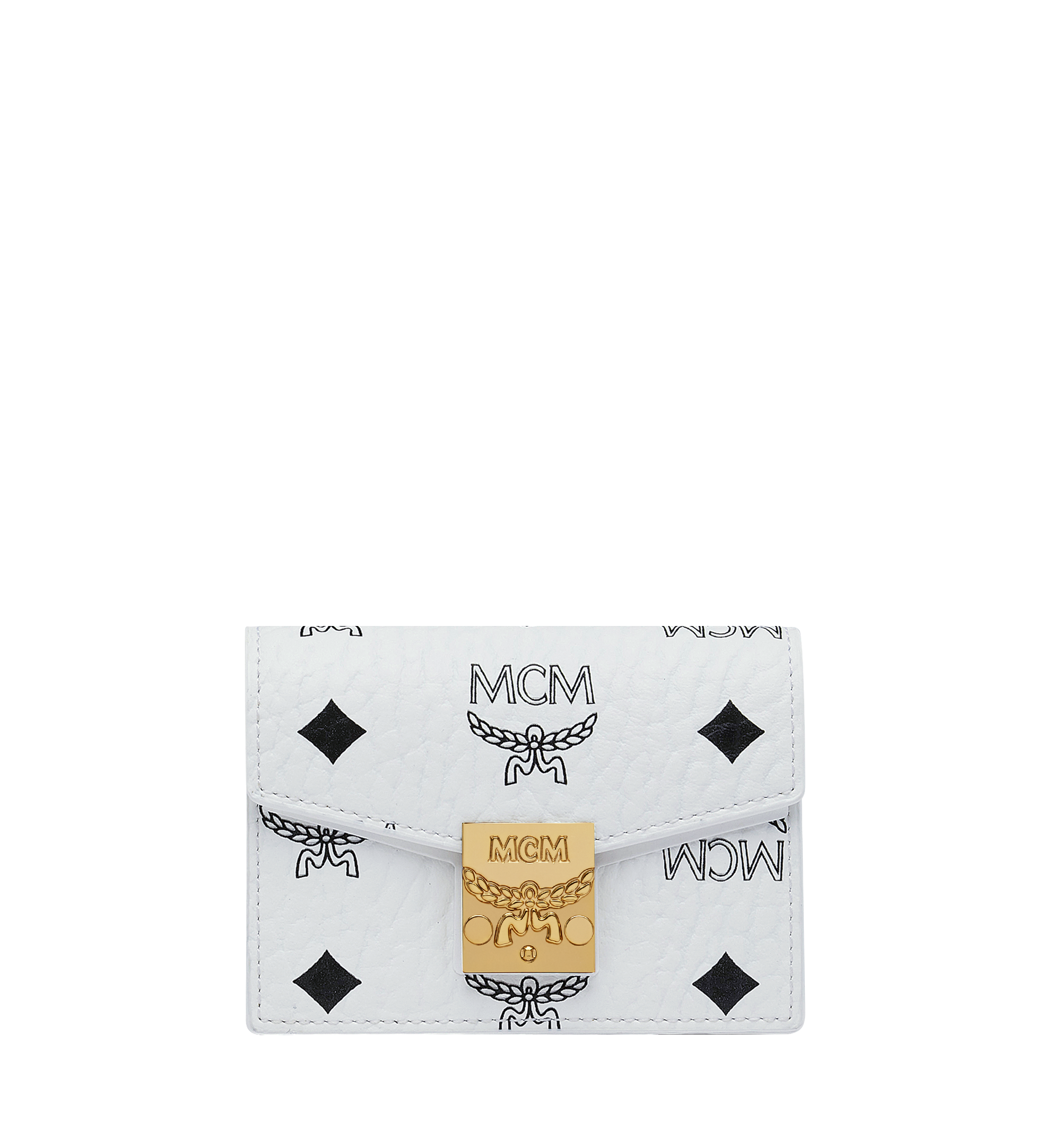 MCM Tracy Card Holder in Visetos White MYA9SPA14WT001 Alternate View 1