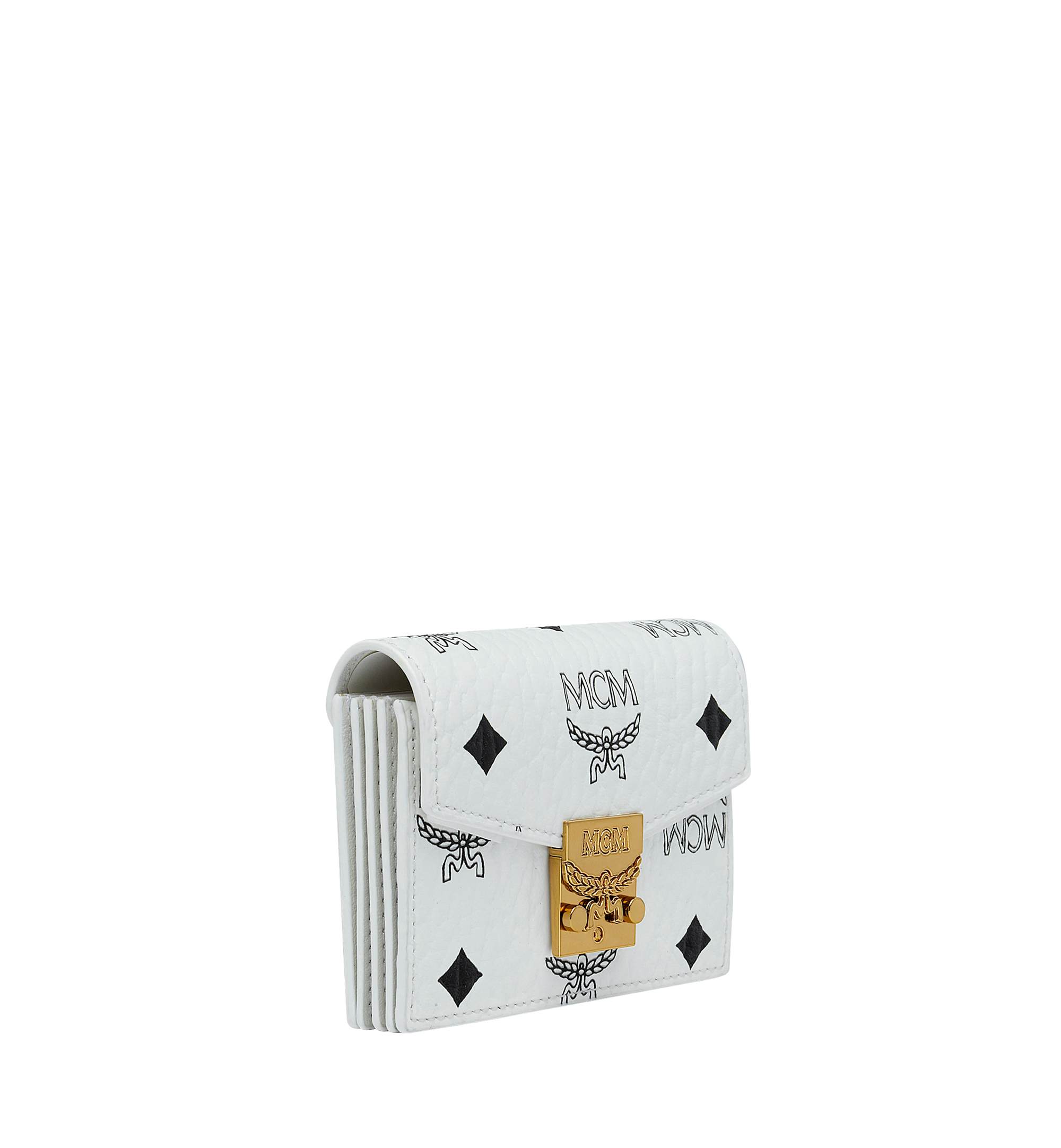 MCM Tracy Card Holder in Visetos White MYA9SPA14WT001 Alternate View 1