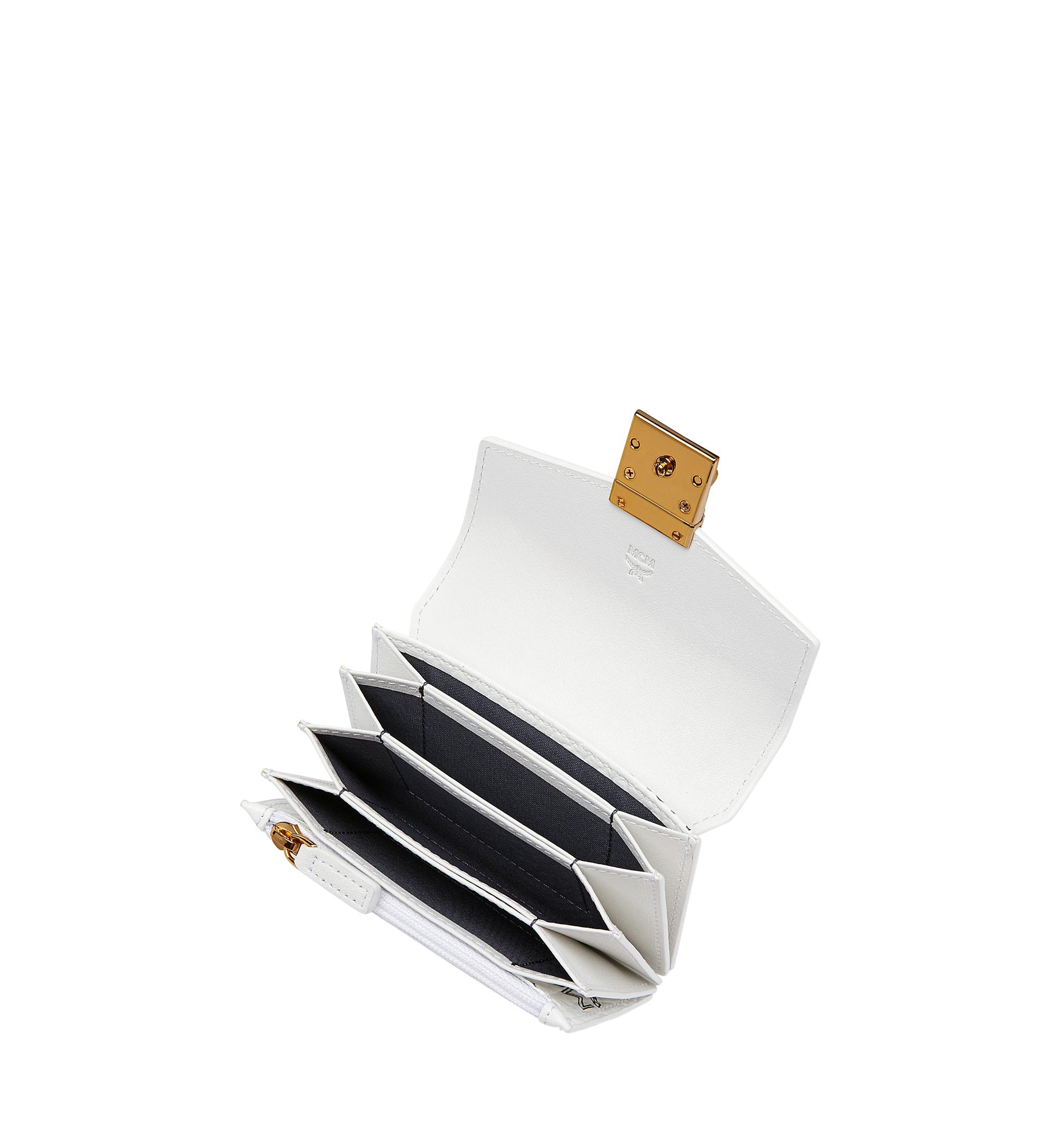 MCM Tracy Card Holder in Visetos White MYA9SPA14WT001 Alternate View 3