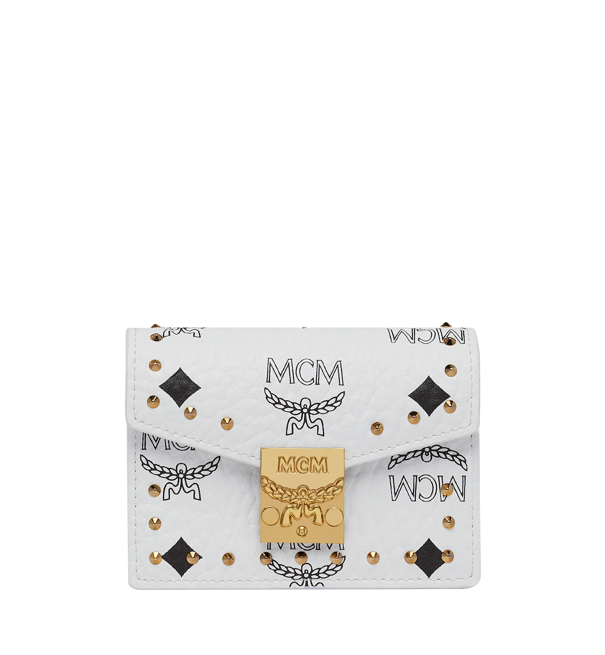 MCM Tracy Card Holder in Studded Outline Visetos White MYA9SPA81WT001 Plus de photos 1