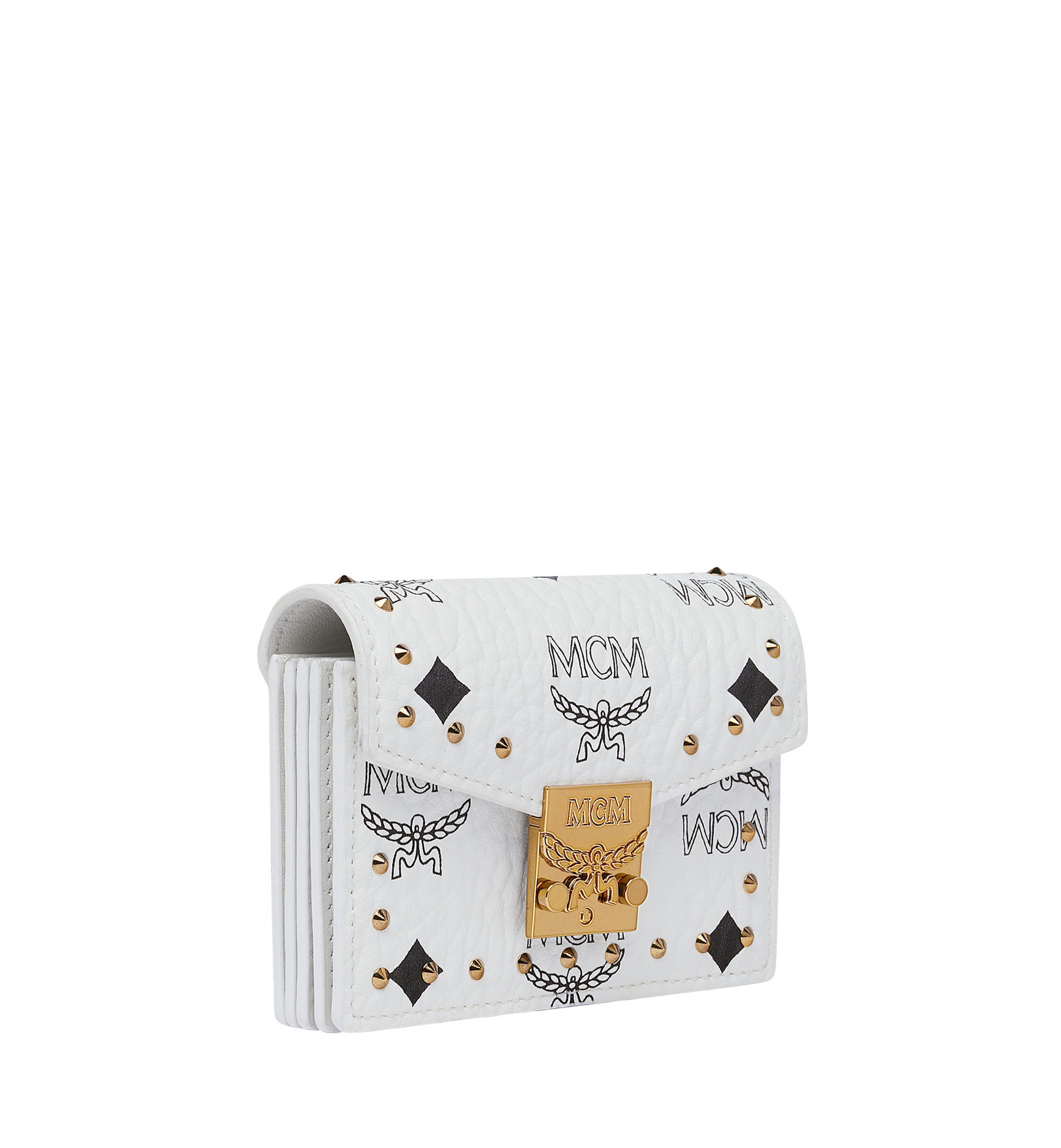 MCM Tracy Card Holder in Studded Outline Visetos White MYA9SPA81WT001 Plus de photos 1