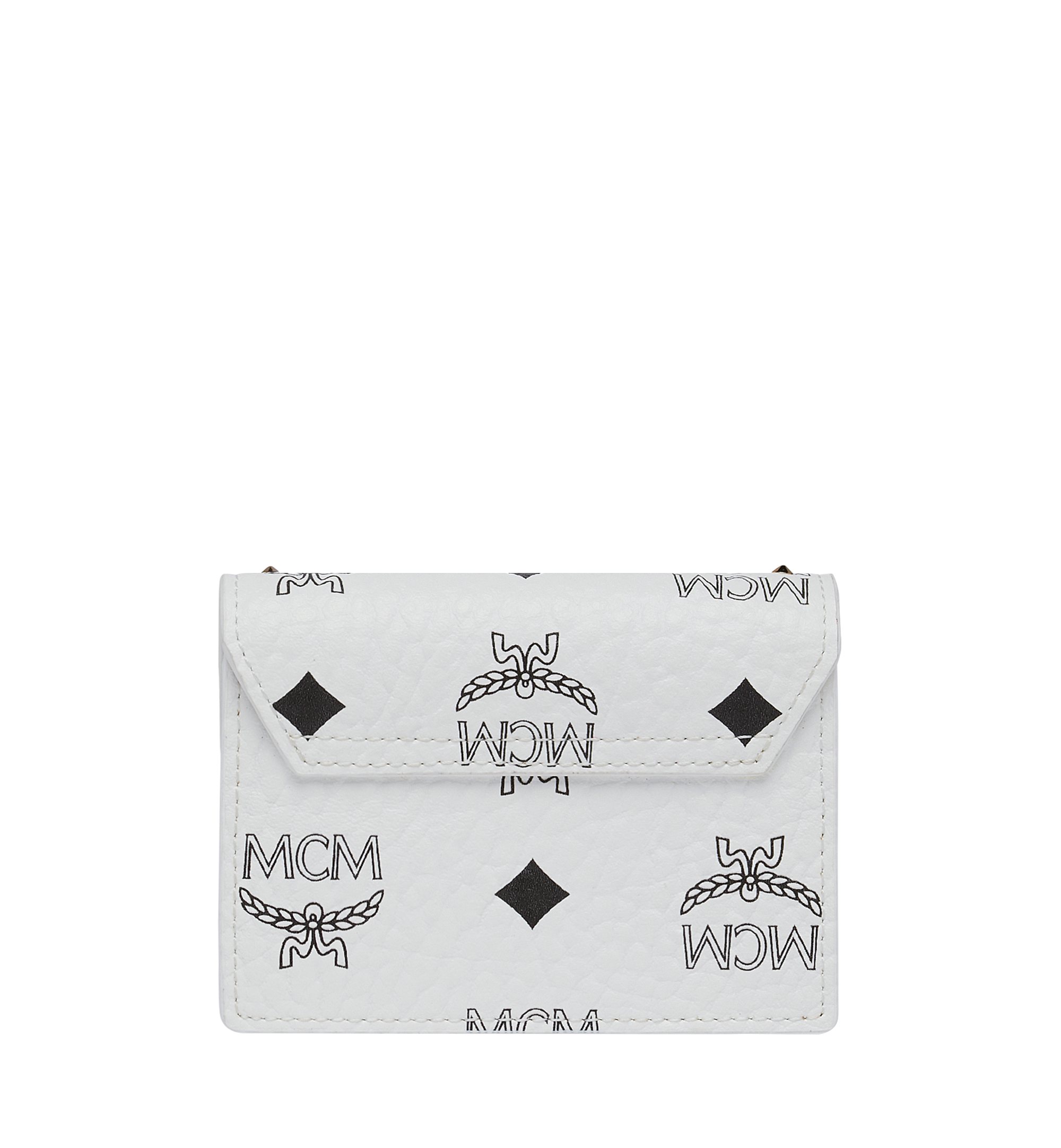 MCM Tracy Card Holder in Studded Outline Visetos White MYA9SPA81WT001 Plus de photos 2