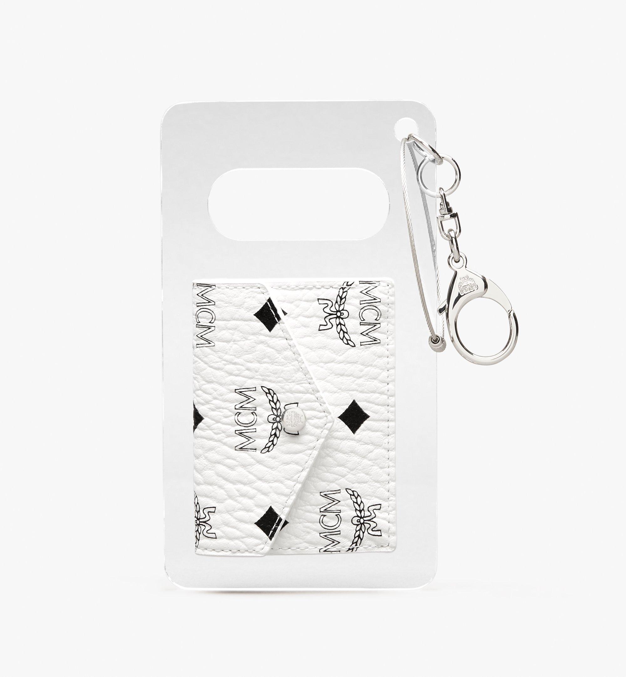 MCM MCM by PHENOMENON Acrylic Disk Coin Pouch in Visetos White MYAASJP02WT001 Alternate View 1
