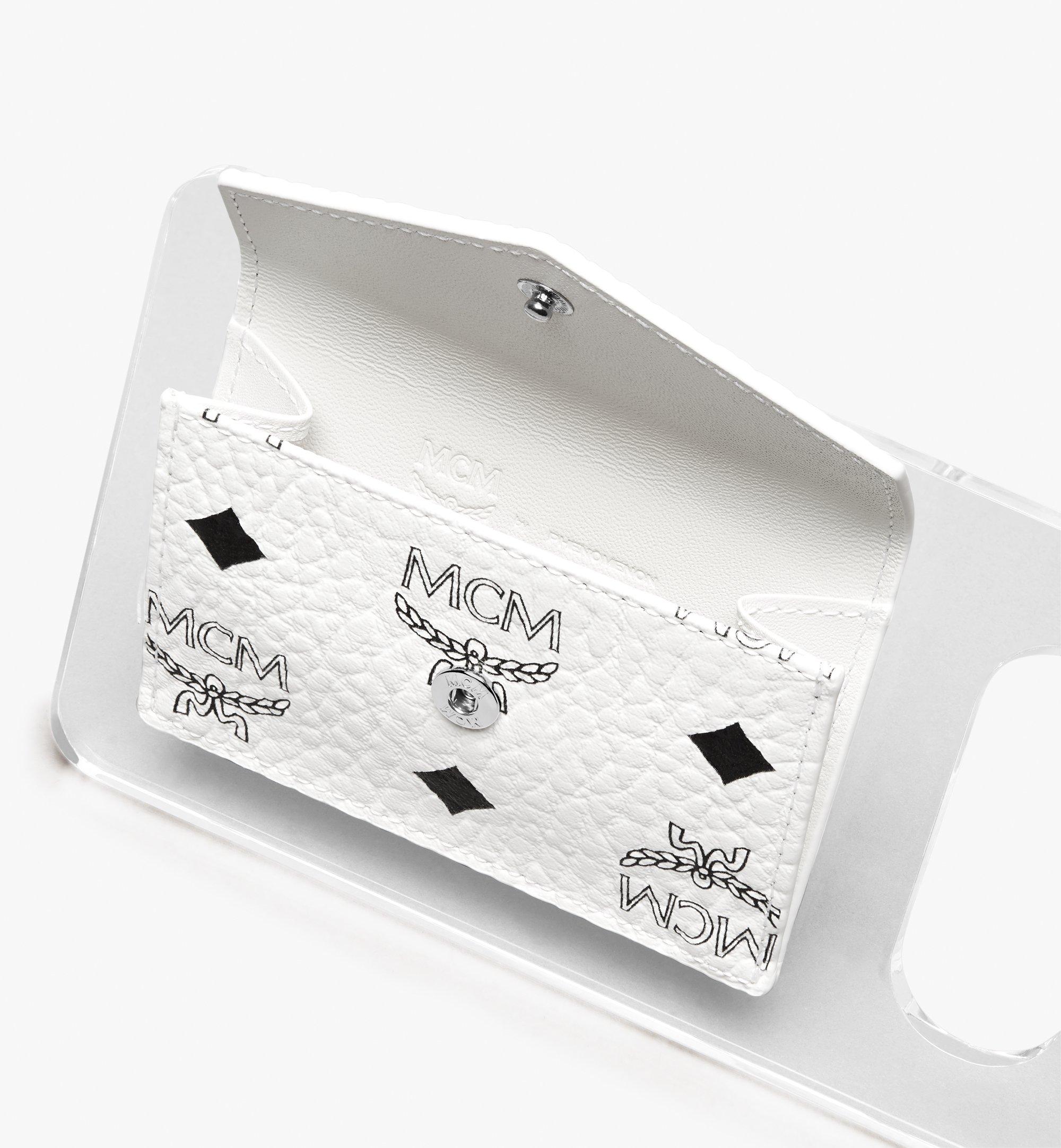 MCM MCM by PHENOMENON Acrylic Disk Coin Pouch in Visetos White MYAASJP02WT001 Alternate View 1