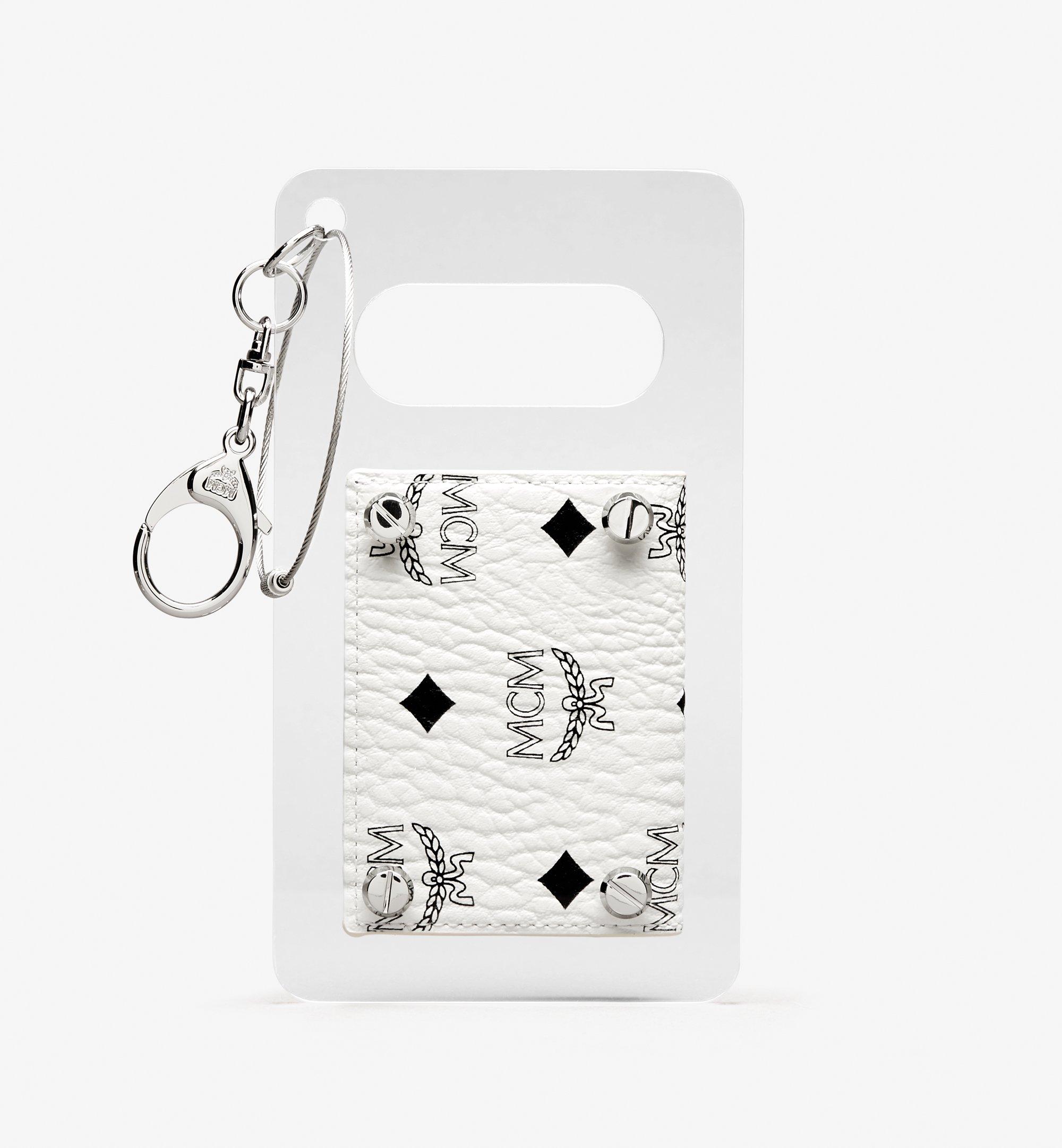 MCM MCM by PHENOMENON Acrylic Disk Coin Pouch in Visetos White MYAASJP02WT001 Alternate View 2