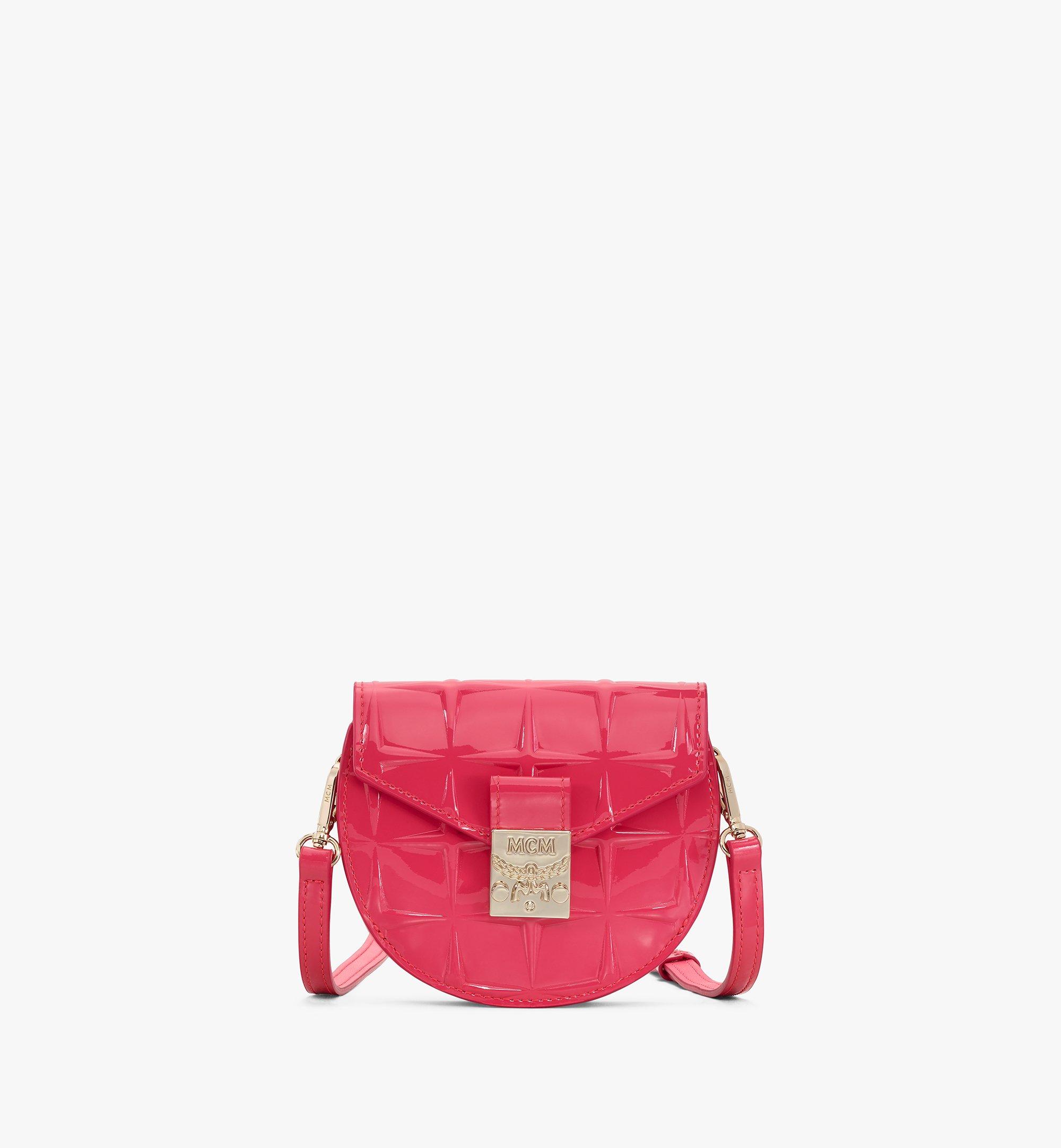 Patricia Round Crossbody Wallet in Diamond Patent Leather