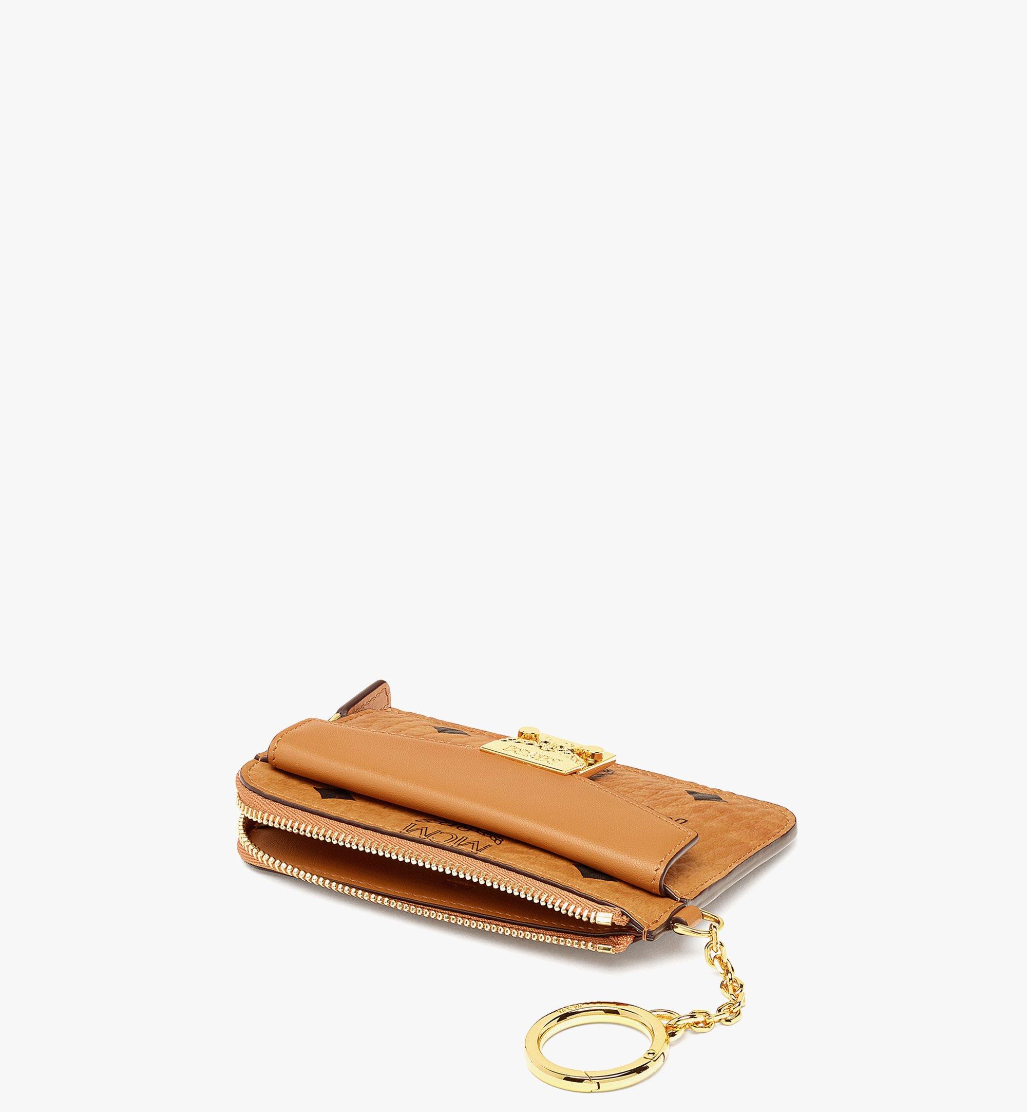 Mini Tracy Zip Card Case in Visetos Cognac