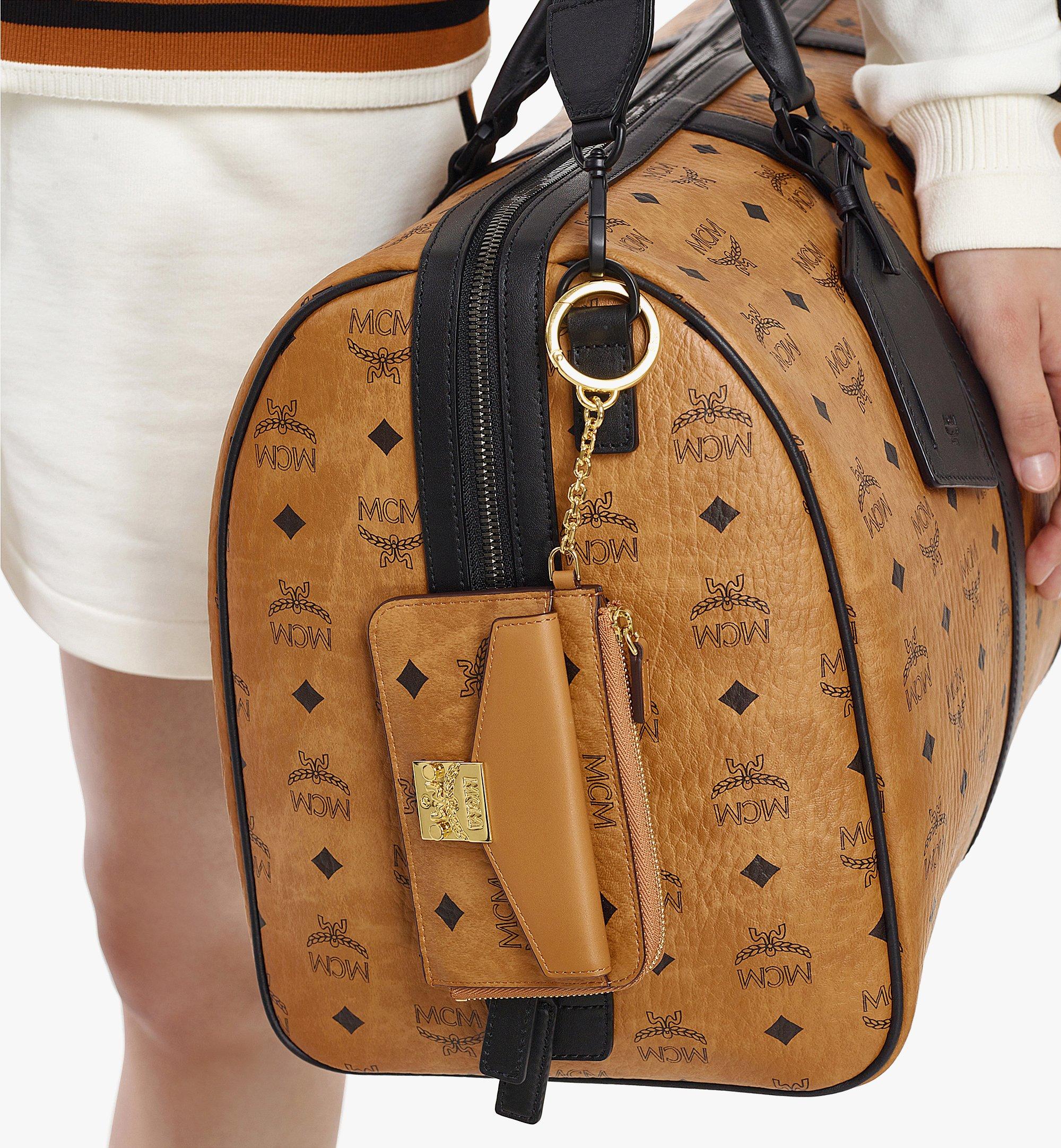 MCM Cognac Coated Canvas and Leather Visetos Patricia Bag