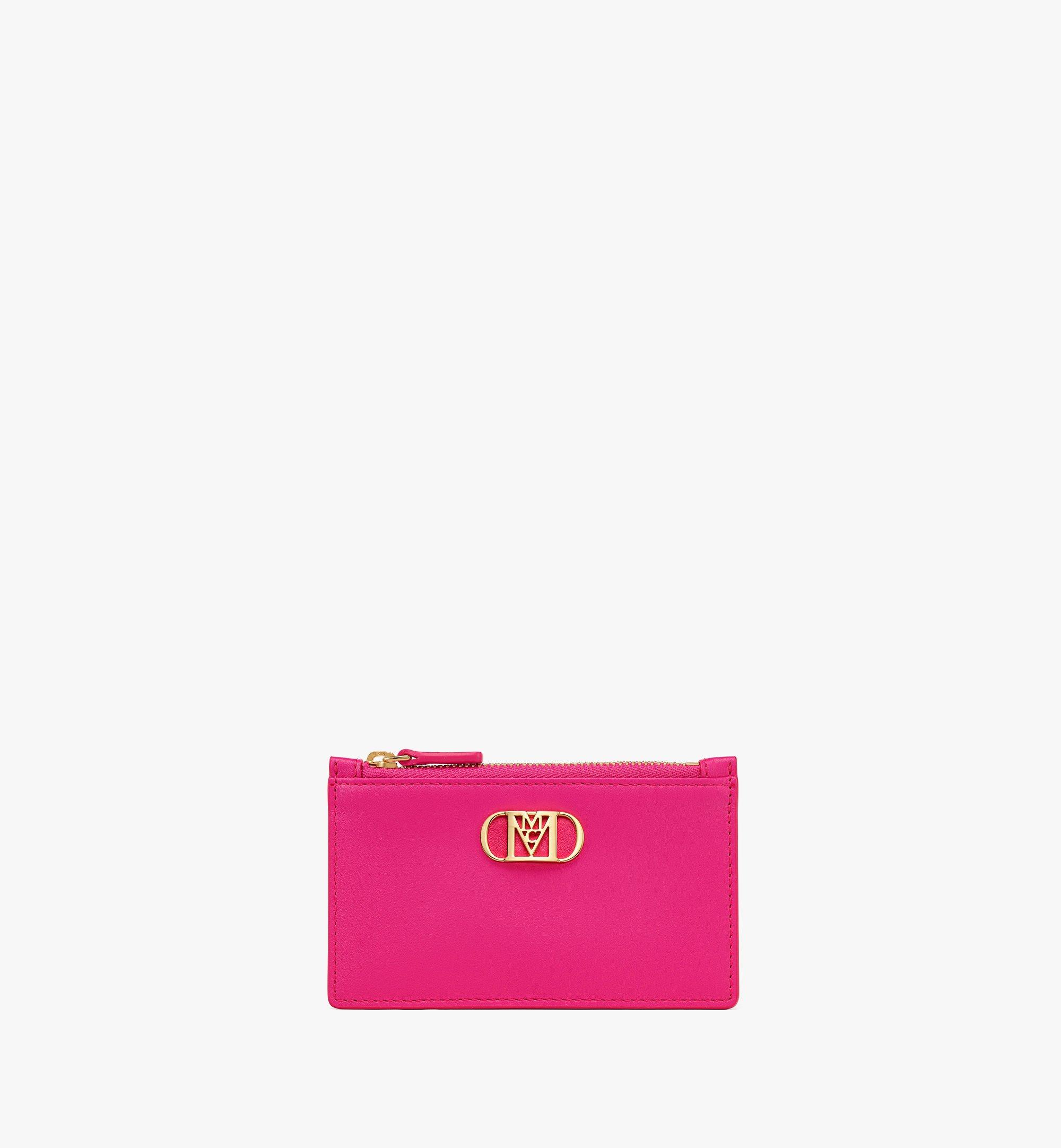 MCM Mode Travia Zip Card Case in Spanish Leather Pink MYACALD01QR001 Alternate View 1