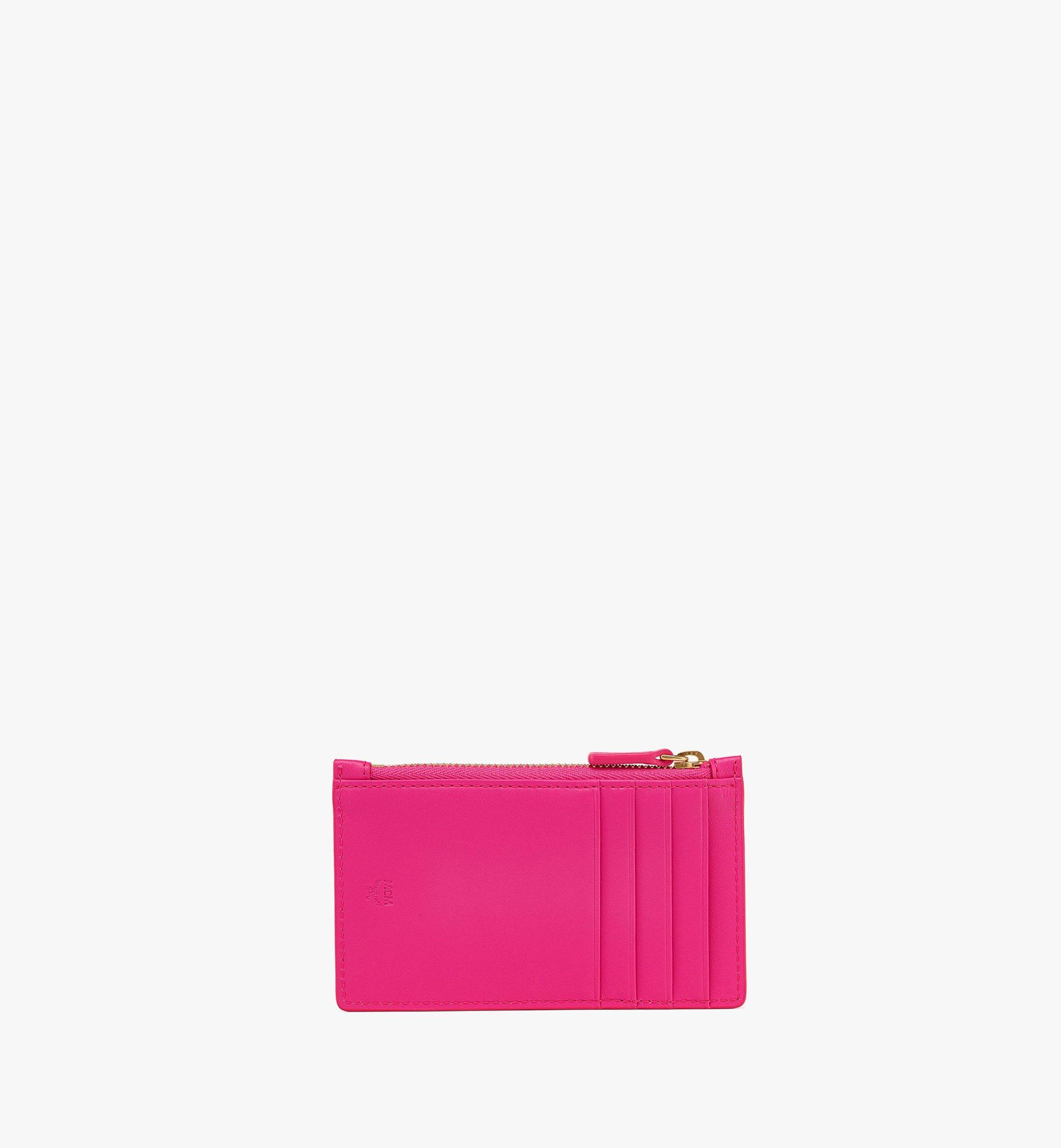 One Size Mode Travia Zip Card Case in Spanish Leather Pink | MCM ®TH