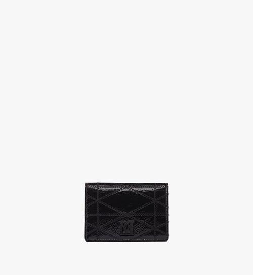 Travia Quilted Card Wallet in Crushed Leather