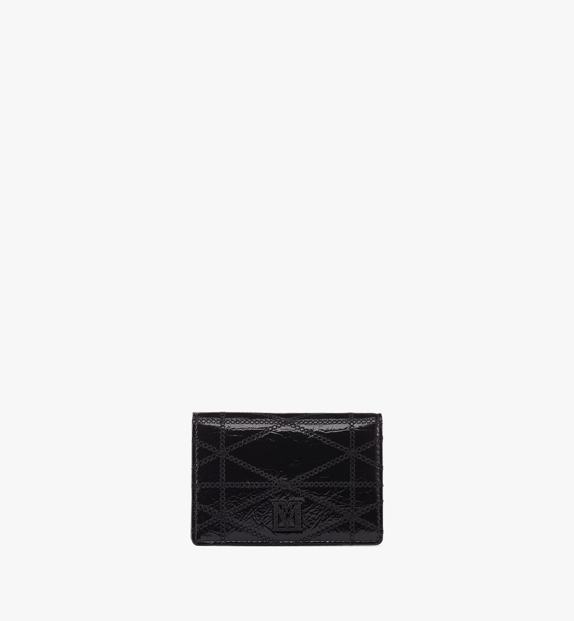 MCM Travia キルティング カードウォレット - クラッシュレザー Black MYADALM01BK001 ほかの角度から見る 1