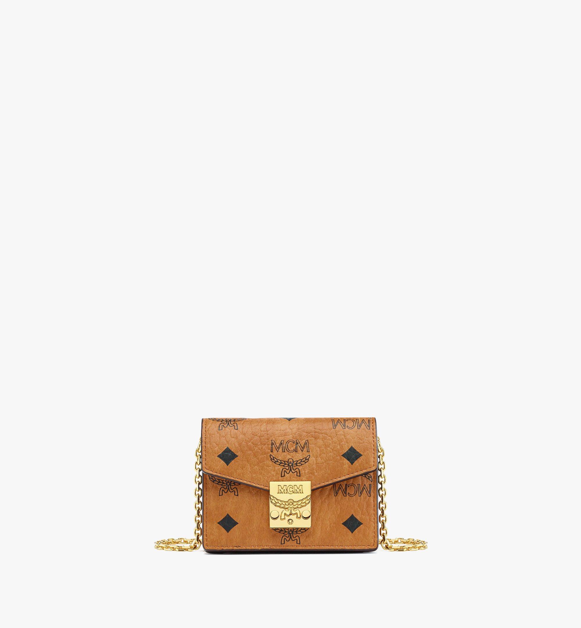 Mini Tracy Chain Card Wallet in Visetos Cognac | MCM ®US