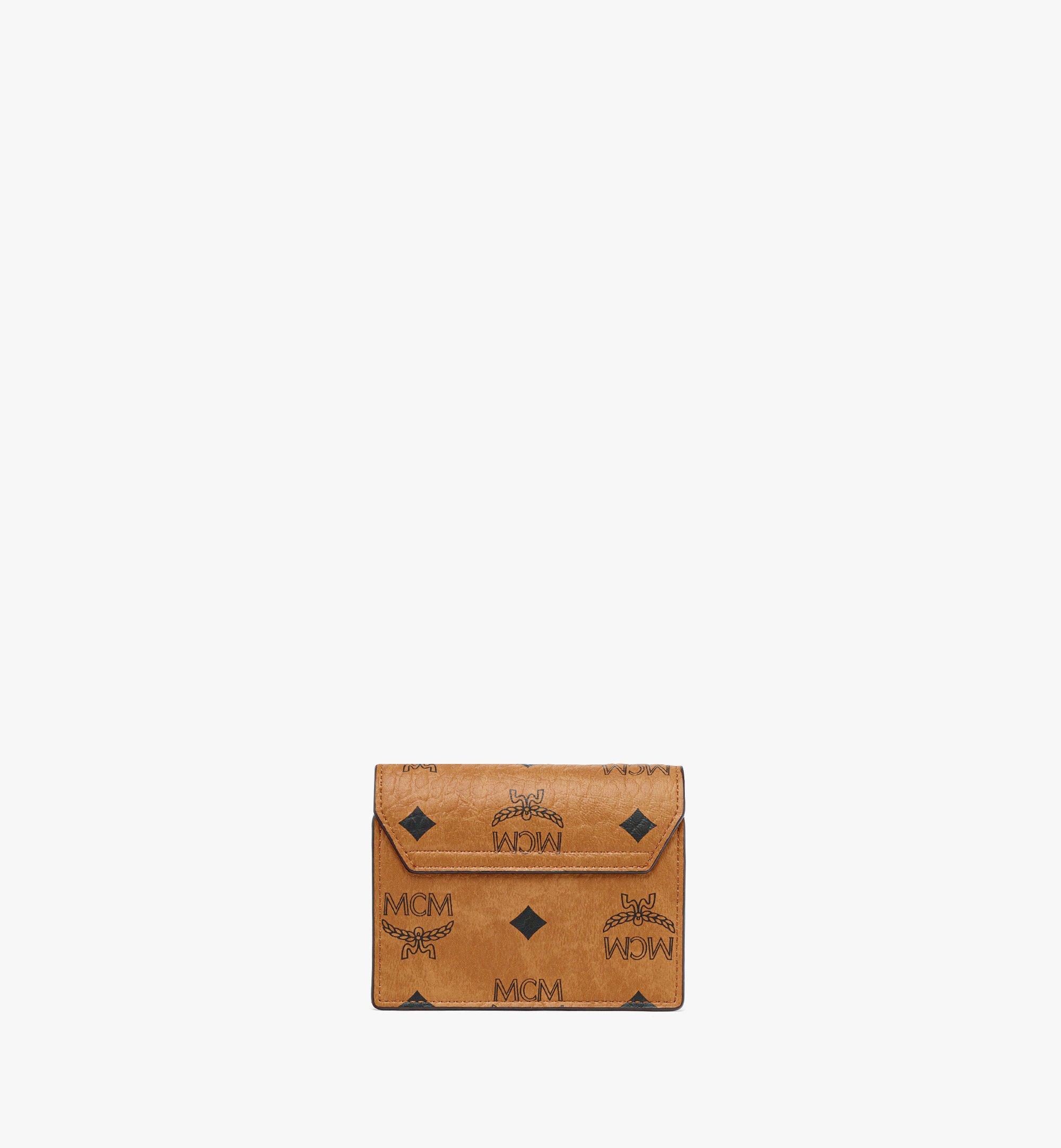 AWESOME MCM Tracy Crossbody Wallet in Visetos - Cognac