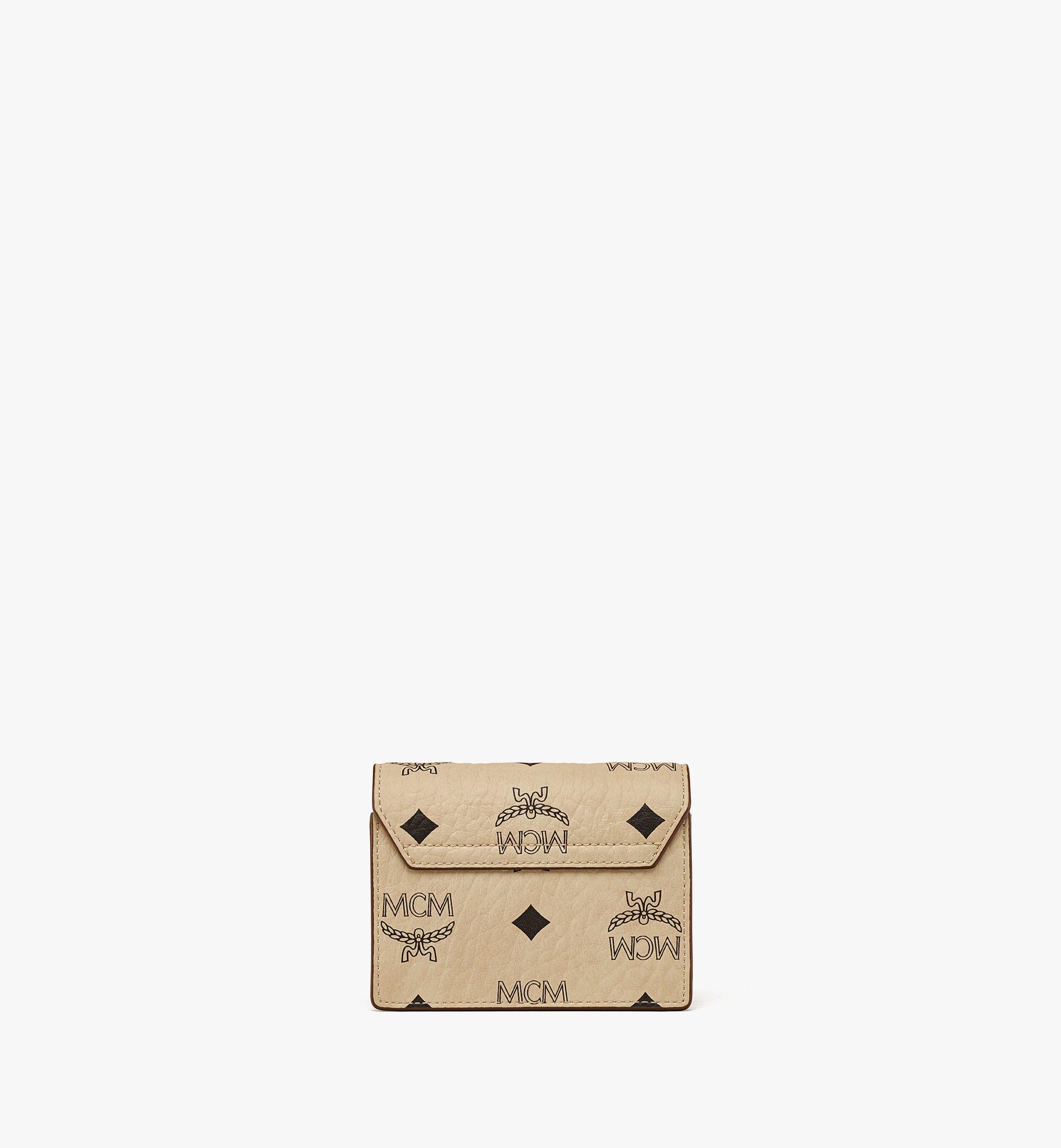 MCM Tracy Chain Card Wallet in Visetos Beige MYADAXT01I8001 Alternate View 2
