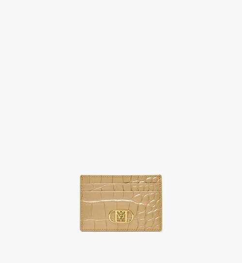 Mode Travia Card Case in Croco-Embossed Leather