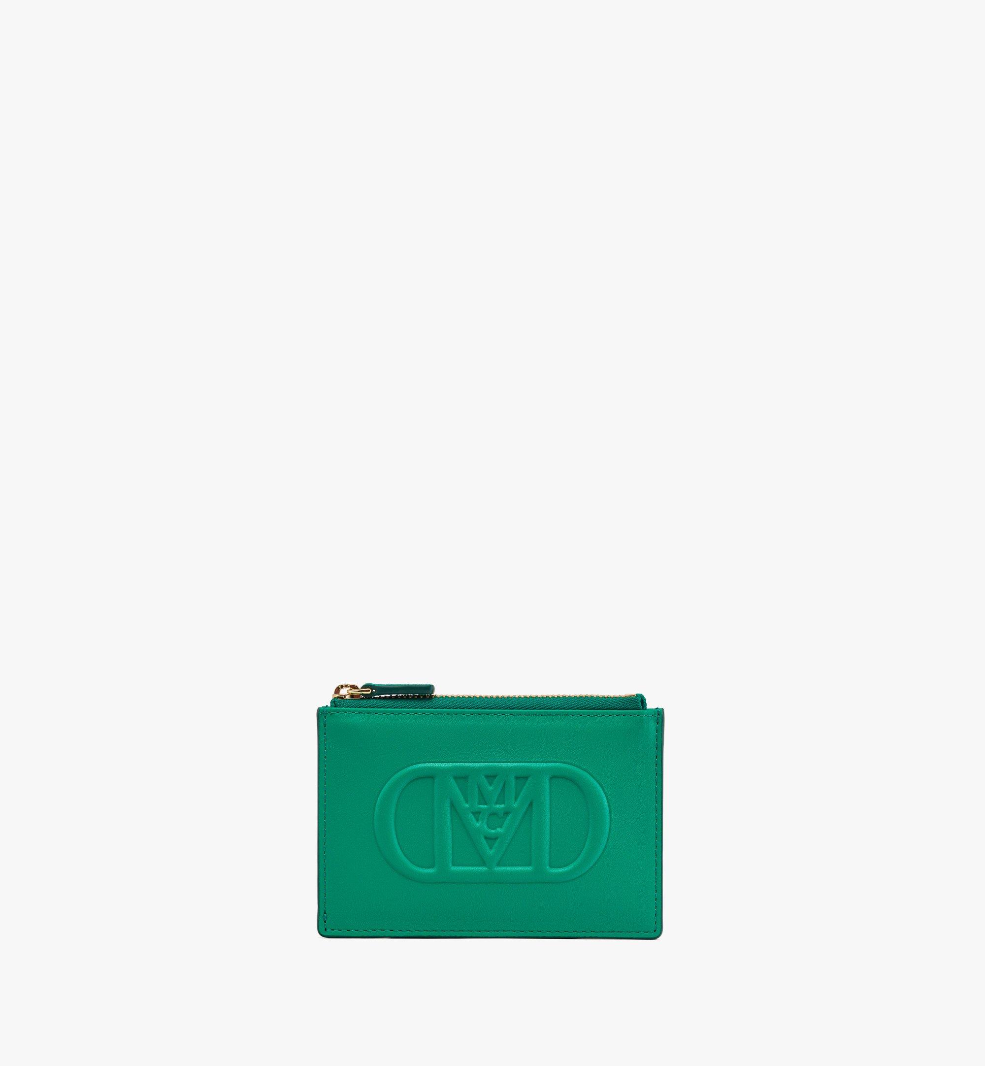 MCM Mode Travia Card Holder in Spanish Nappa Leather Green MYADSLD03J8001 Alternate View 1