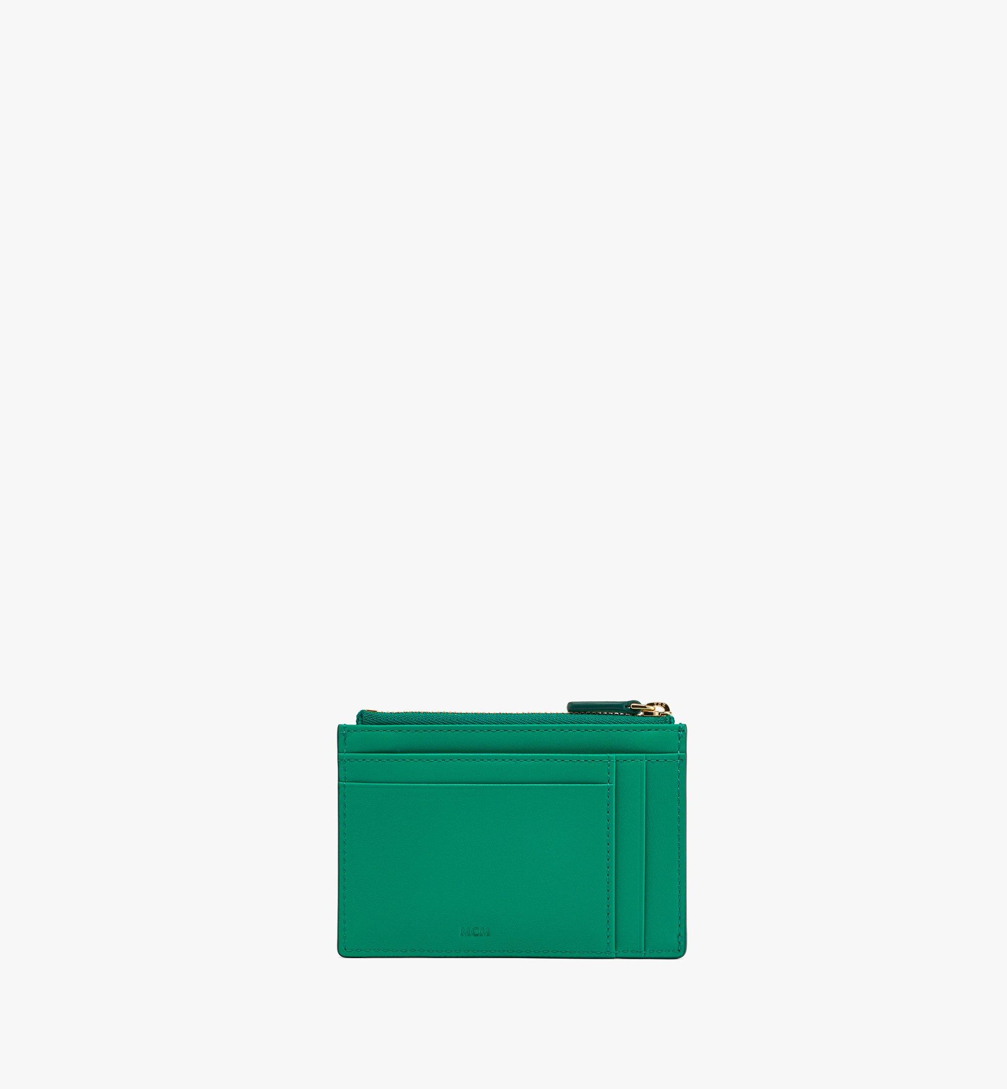 MCM Mode Travia Card Holder in Spanish Nappa Leather Green MYADSLD03J8001 Alternate View 2