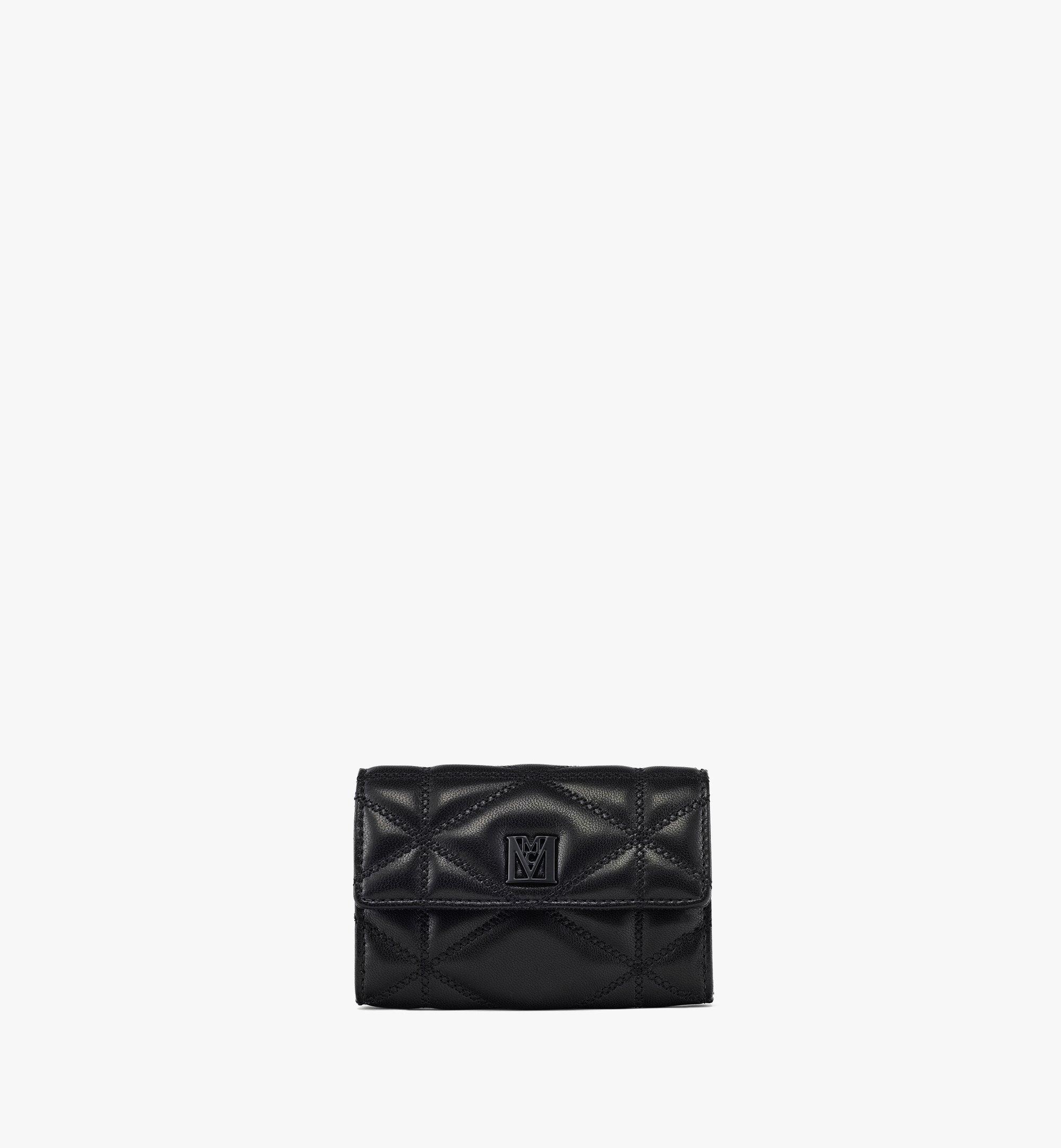 MCM Travia Card Case in Cloud Quilted Leather Black MYADSLM01BK001 Alternate View 1