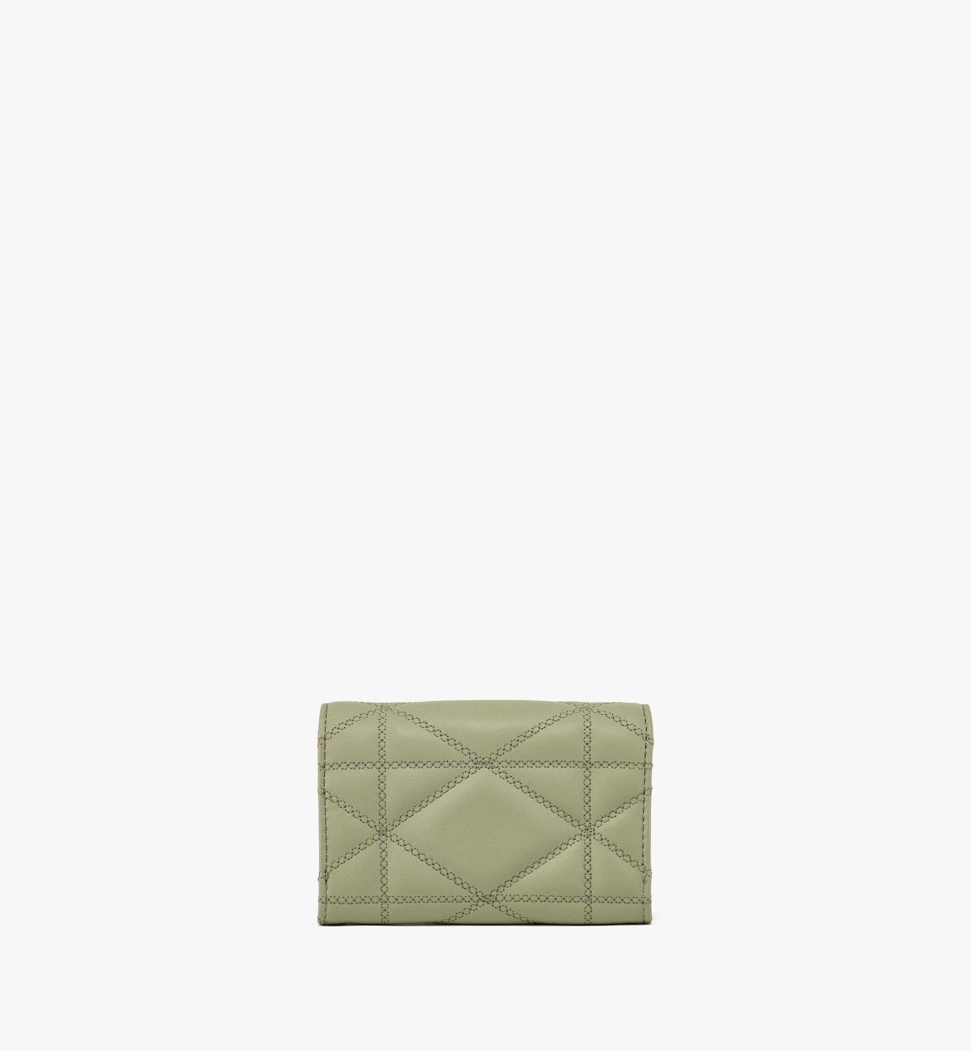 MCM Travia Card Case in Cloud Quilted Leather Green MYADSLM01J3001 Alternate View 2