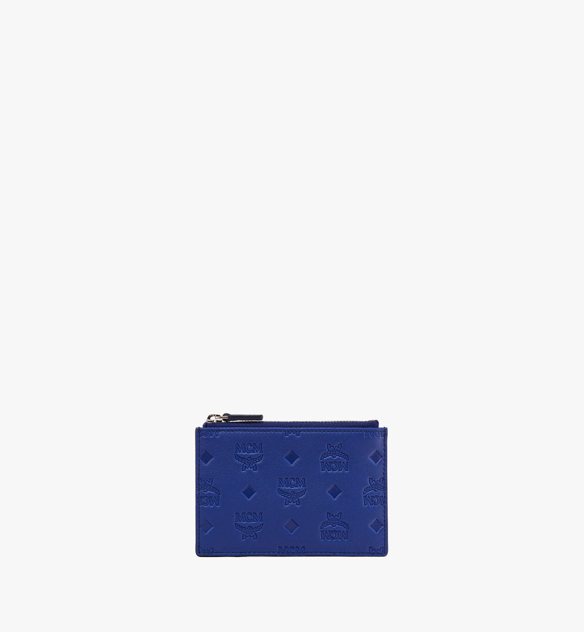 Porte-cartes Aren zippé en cuir monogrammé embossé