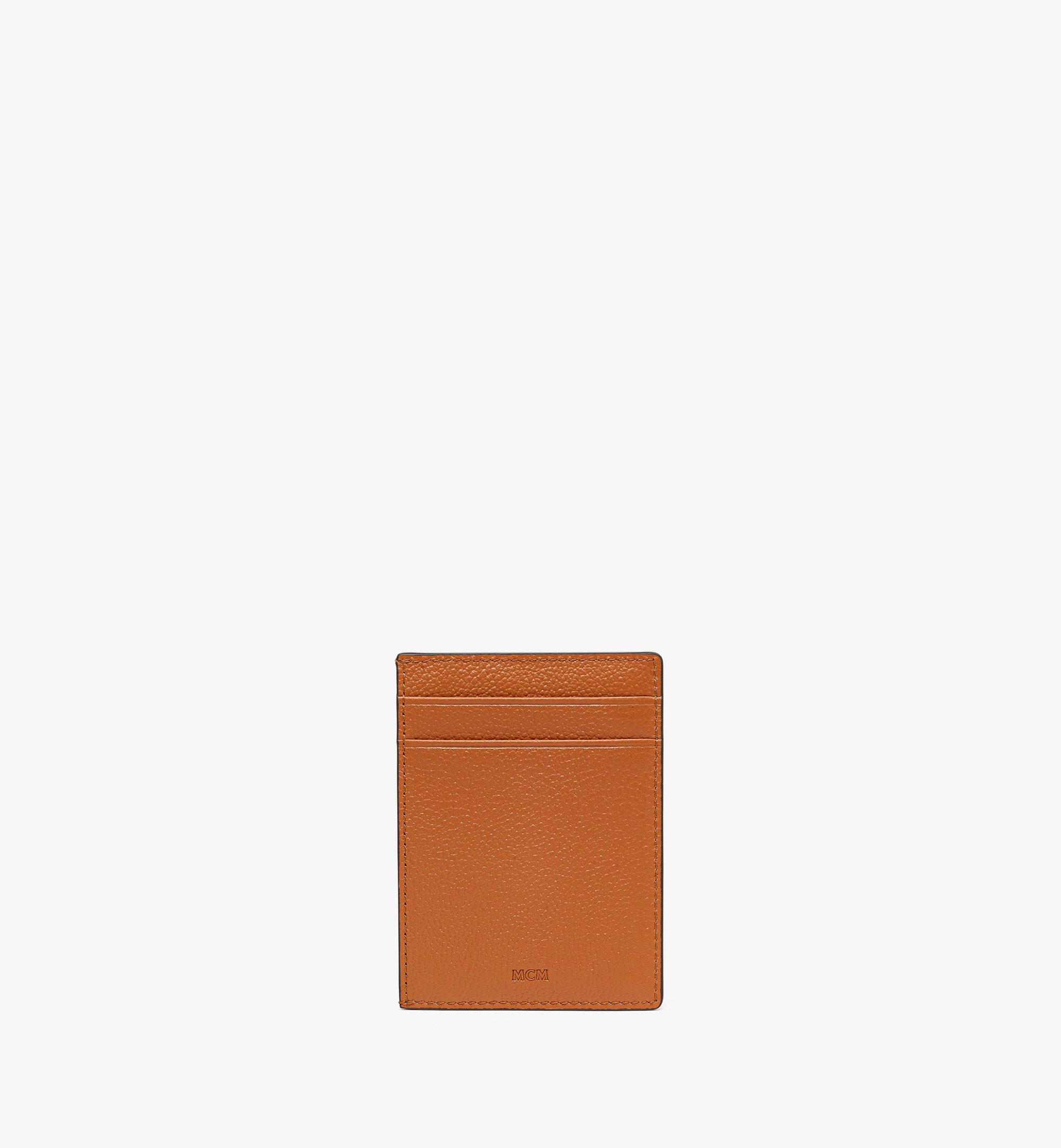 MCM Himmel Card Case in Embossed Leather Cognac MYAESAC03CO001 Alternate View 2
