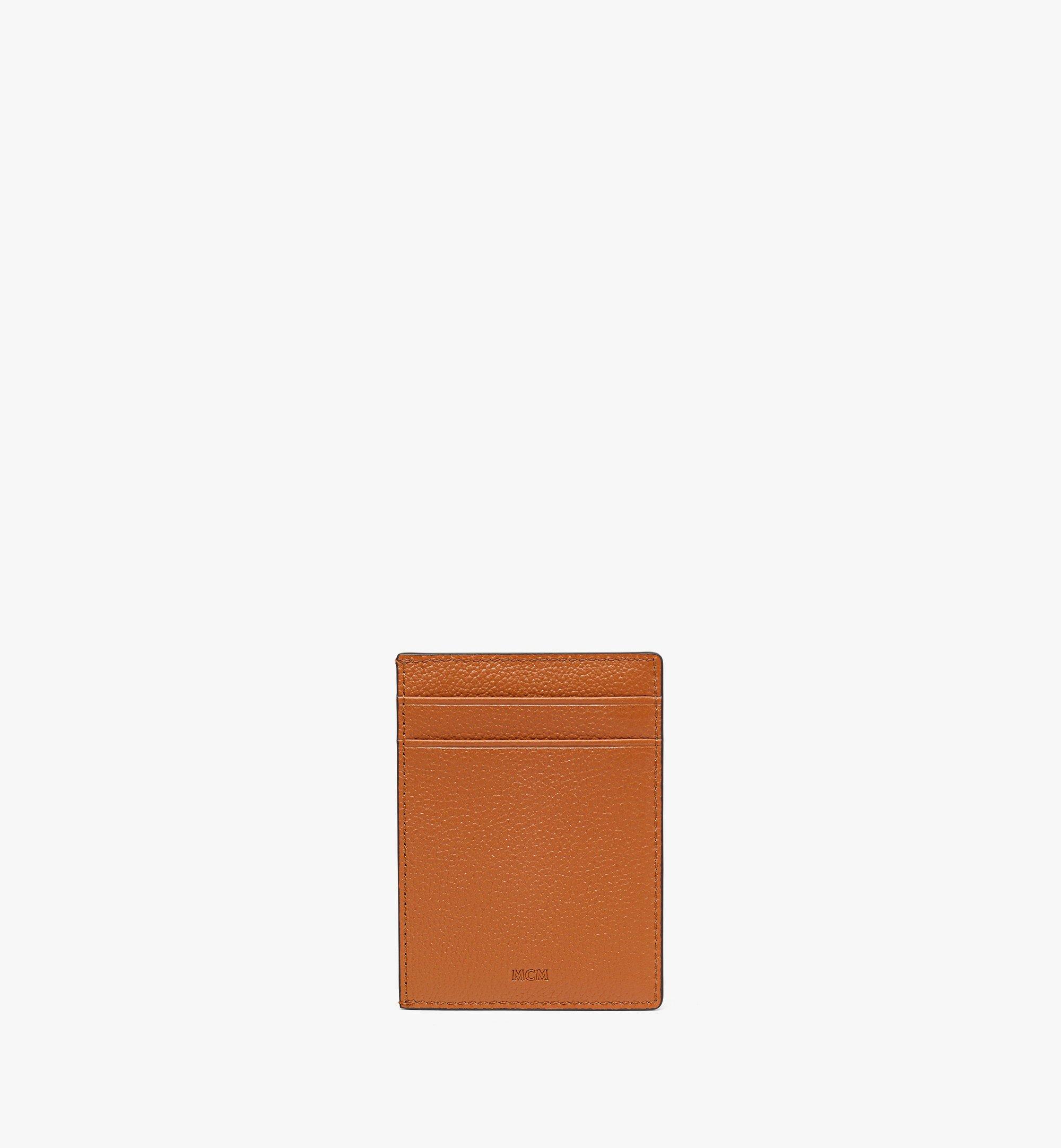 Mini Himmel Card Case in Embossed Leather Cognac | MCM ®US