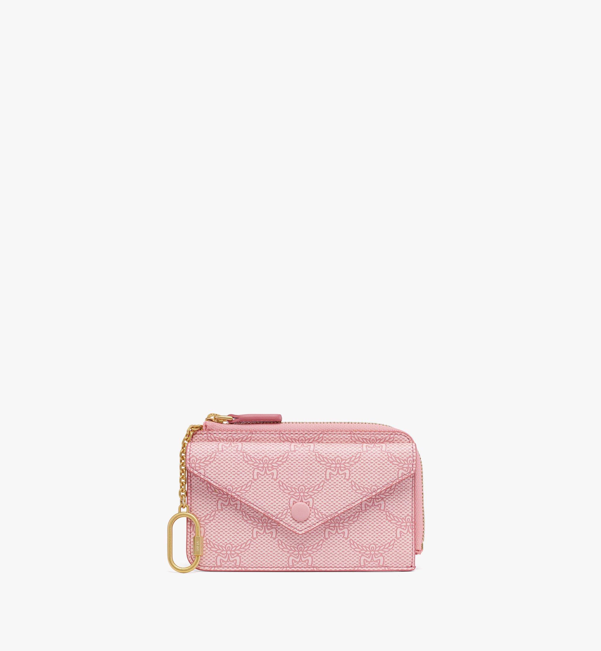 Mcm pink shop card holder