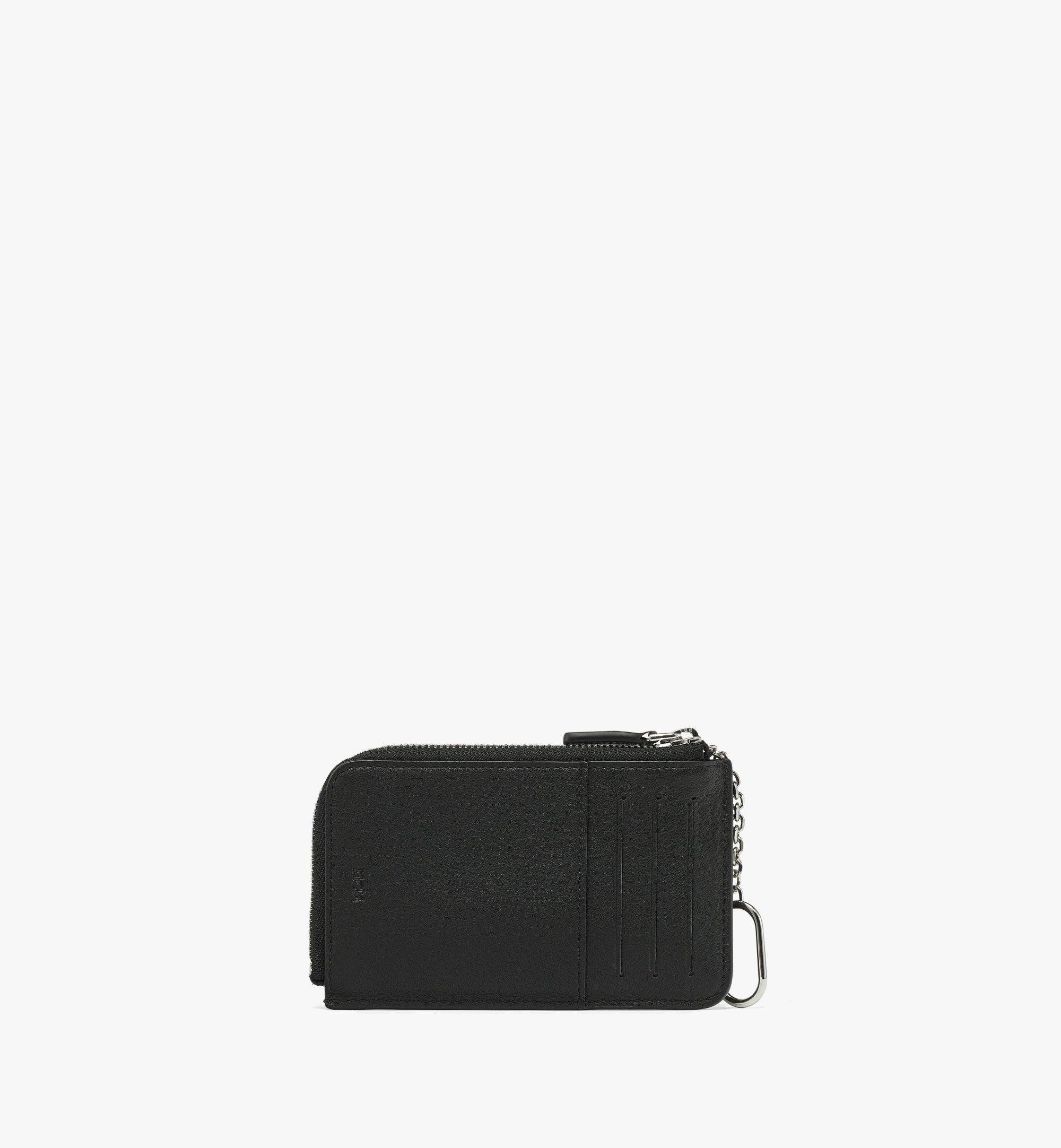 MCM Aren Zip Around Card Case in Embossed Monogram Leather Black MYAESTA02BK001 Alternate View 2