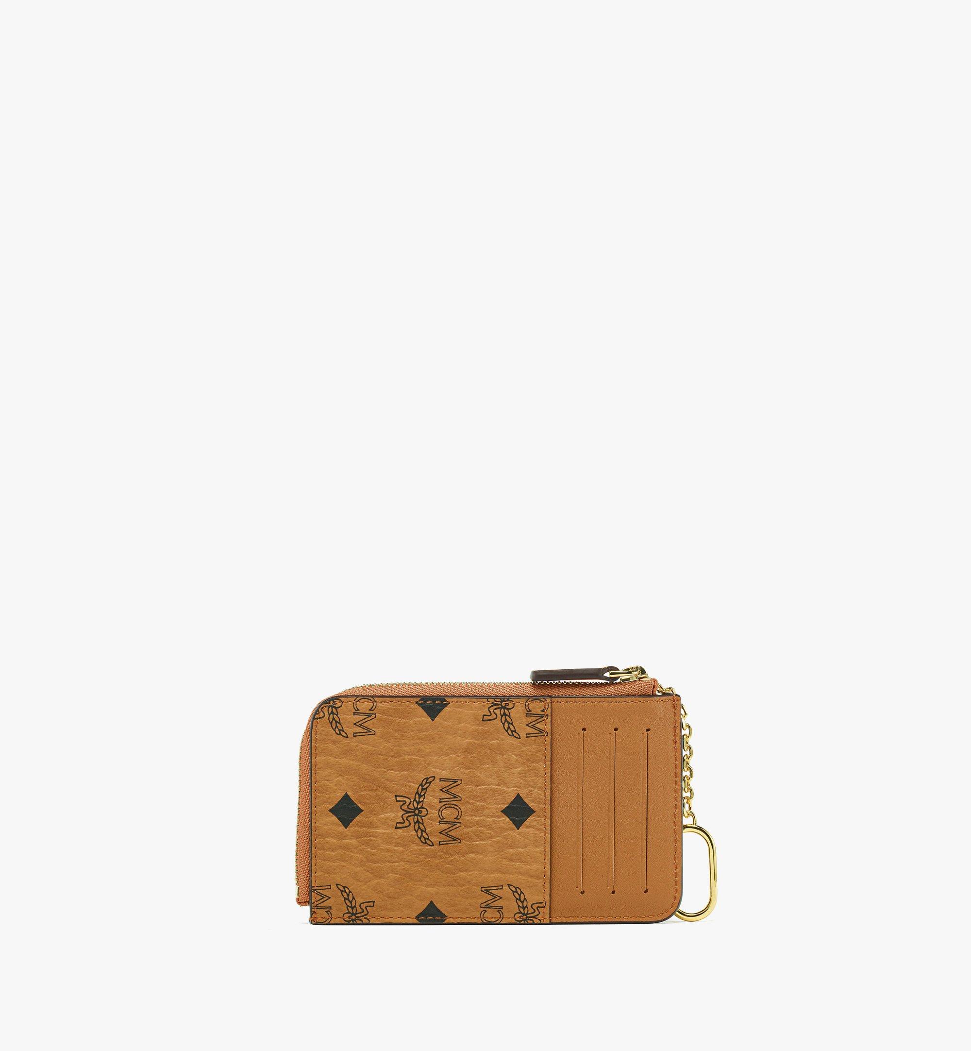 Mini Aren Zip Around Card Case in Visetos Cognac | MCM ®US