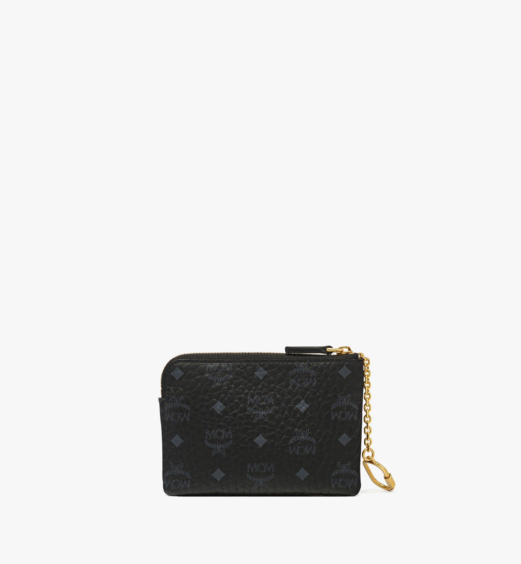 MCM Aren Card Pouch in Visetos Black MYAFATA01BK001 Alternate View 2