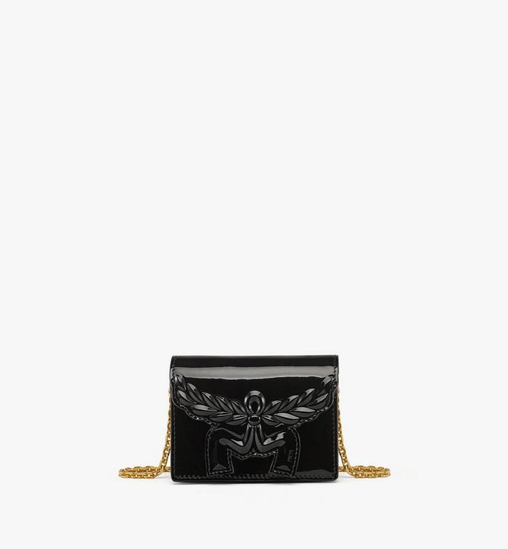 Small Himmel Laurel Chain Wallet in Patent Leather Black Small Himmel Laurel Chain Wallet in Patent Leather Black