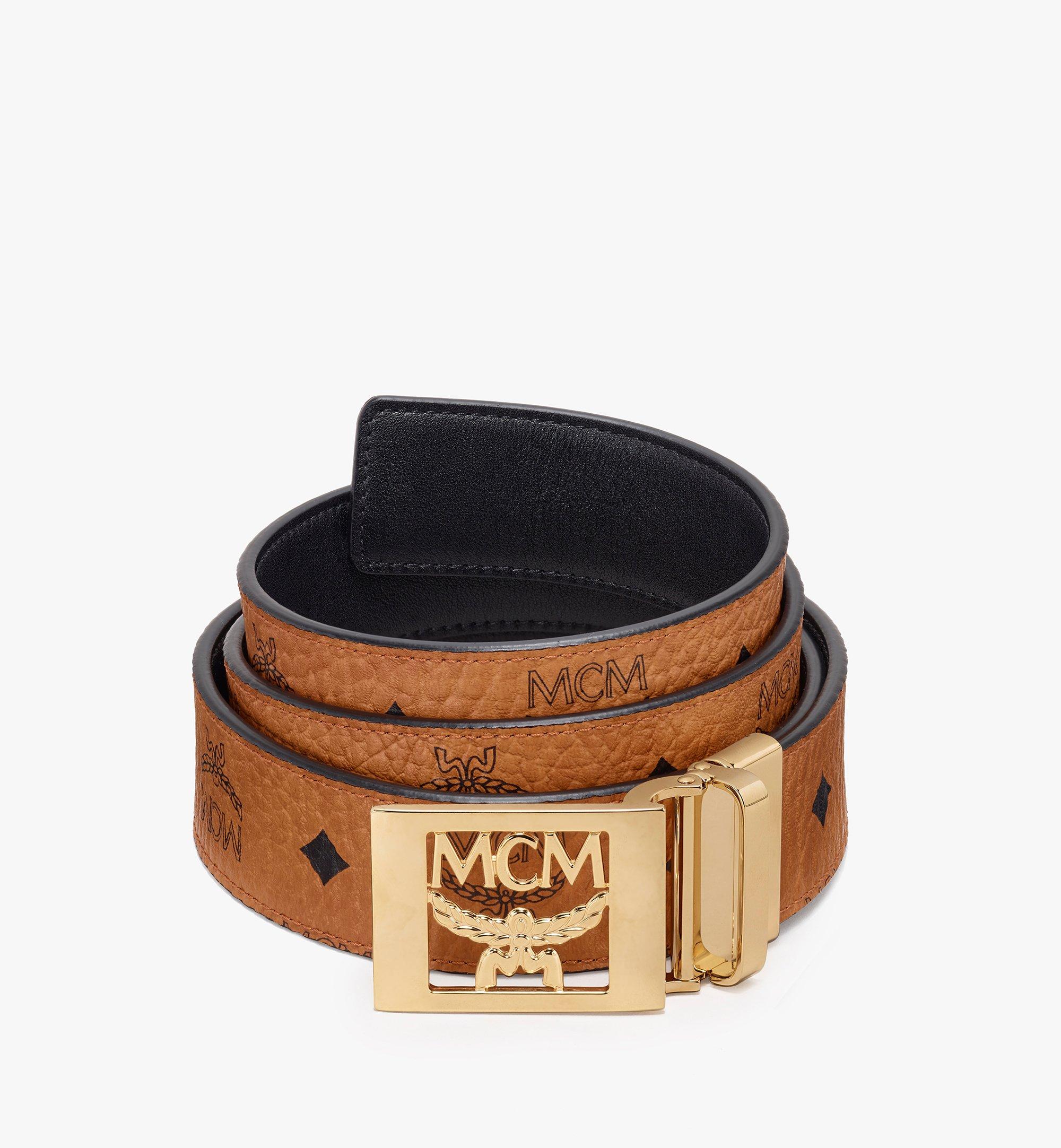 Mcm Belt Cognac : Mcm men's silver m buckle reversible belt. - pic-lard