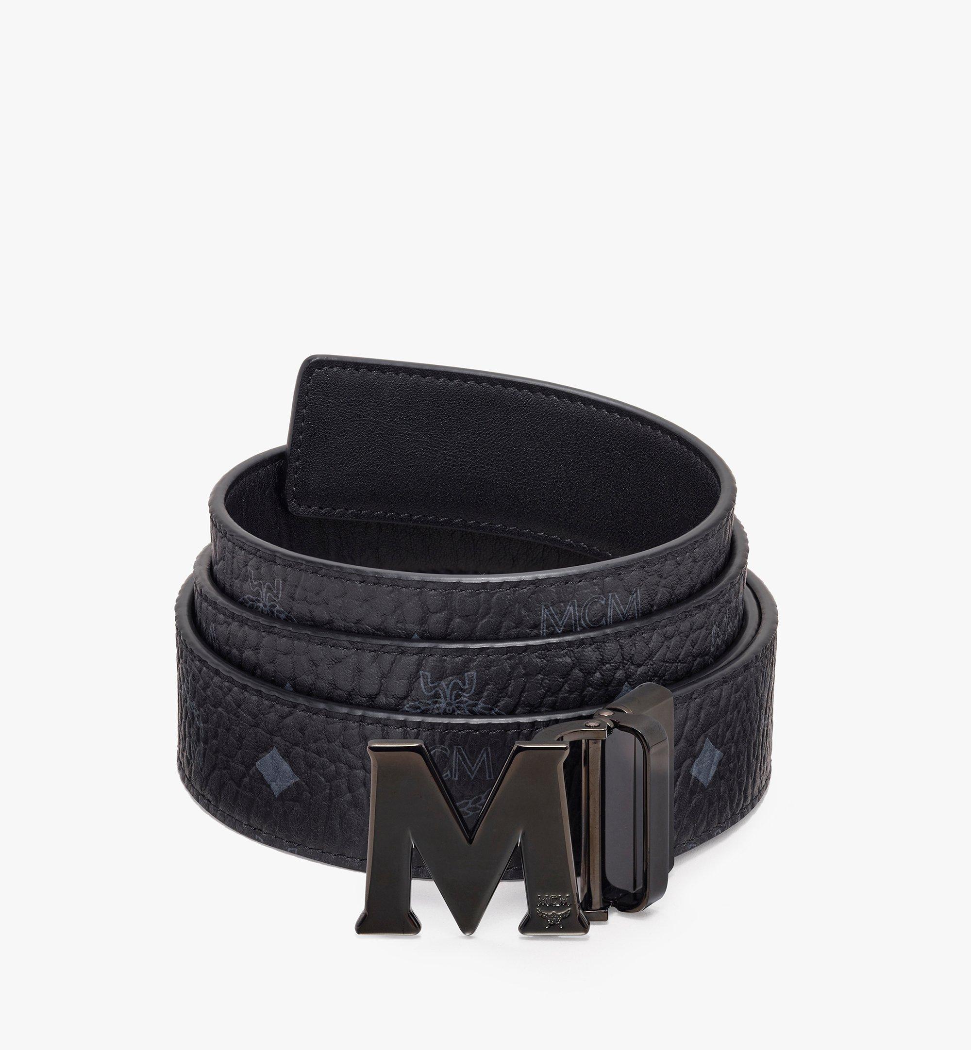 MCM Flat M Reversible Belt in Visetos Black MYB9AVI73BK001 Alternate View 1
