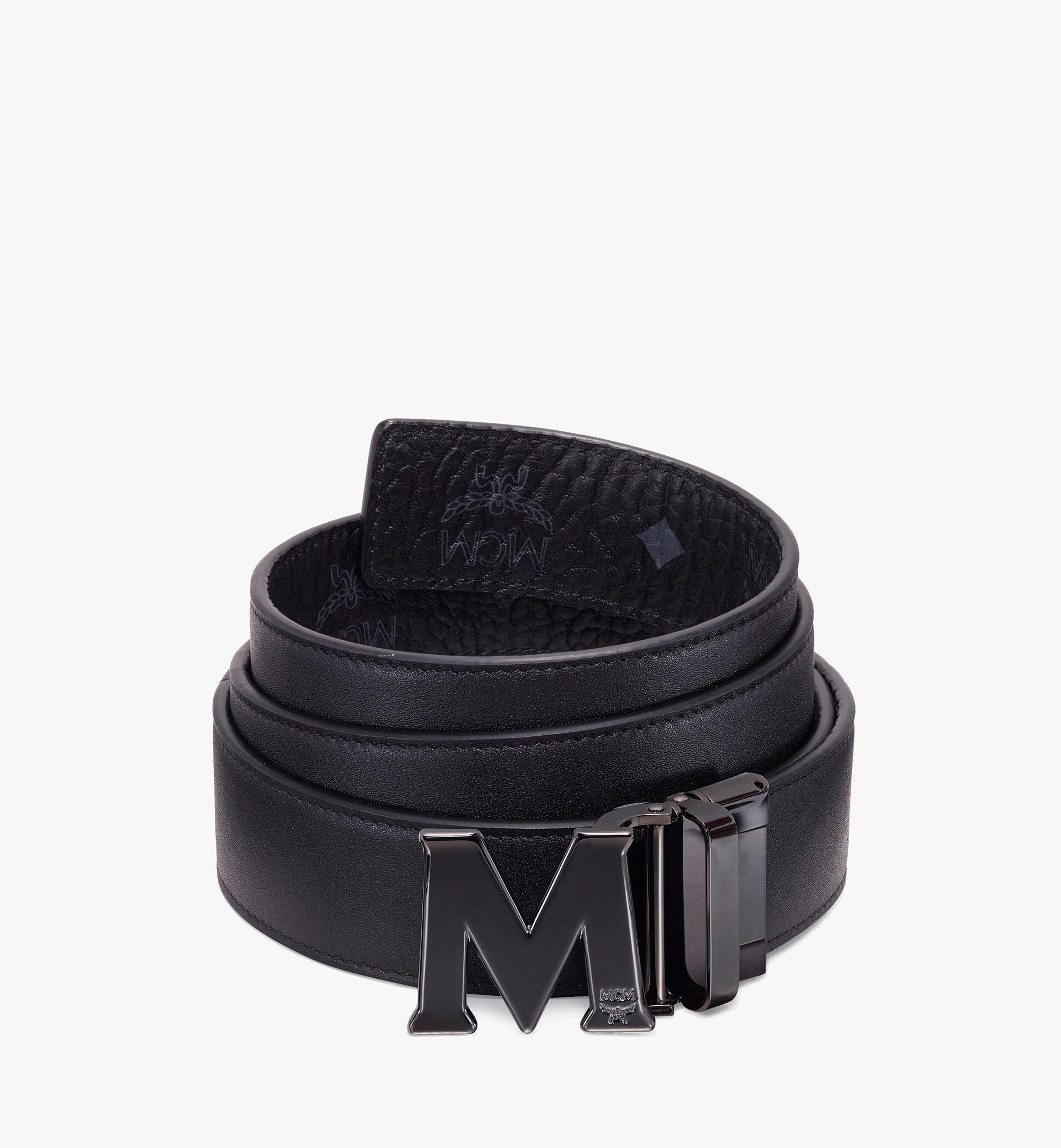 MCM Flat M Reversible Belt in Visetos Black MYB9AVI73BK001 Alternate View 1